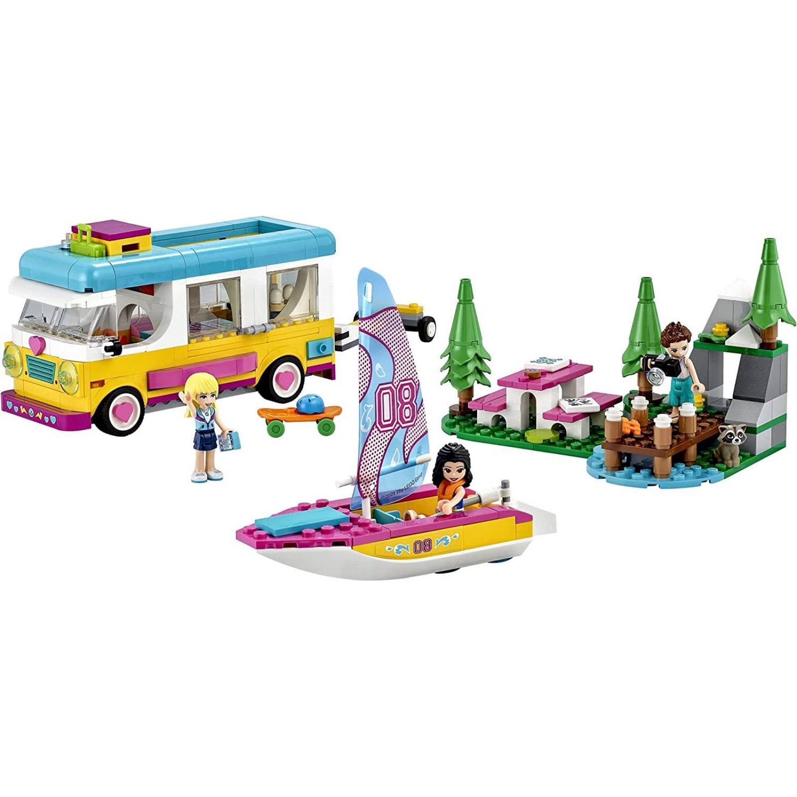 LEGO Friends Forest Camper Van and Sailboat 41681 