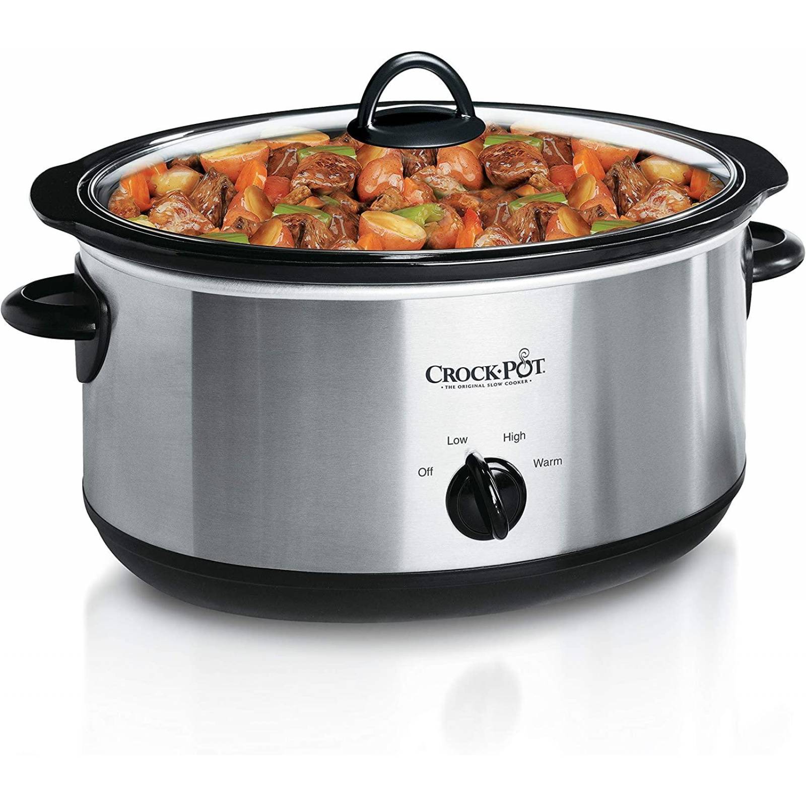 Crock Pot Olla manual de cocción lenta, 7 cuartos, ovalada, Stainless Steel 