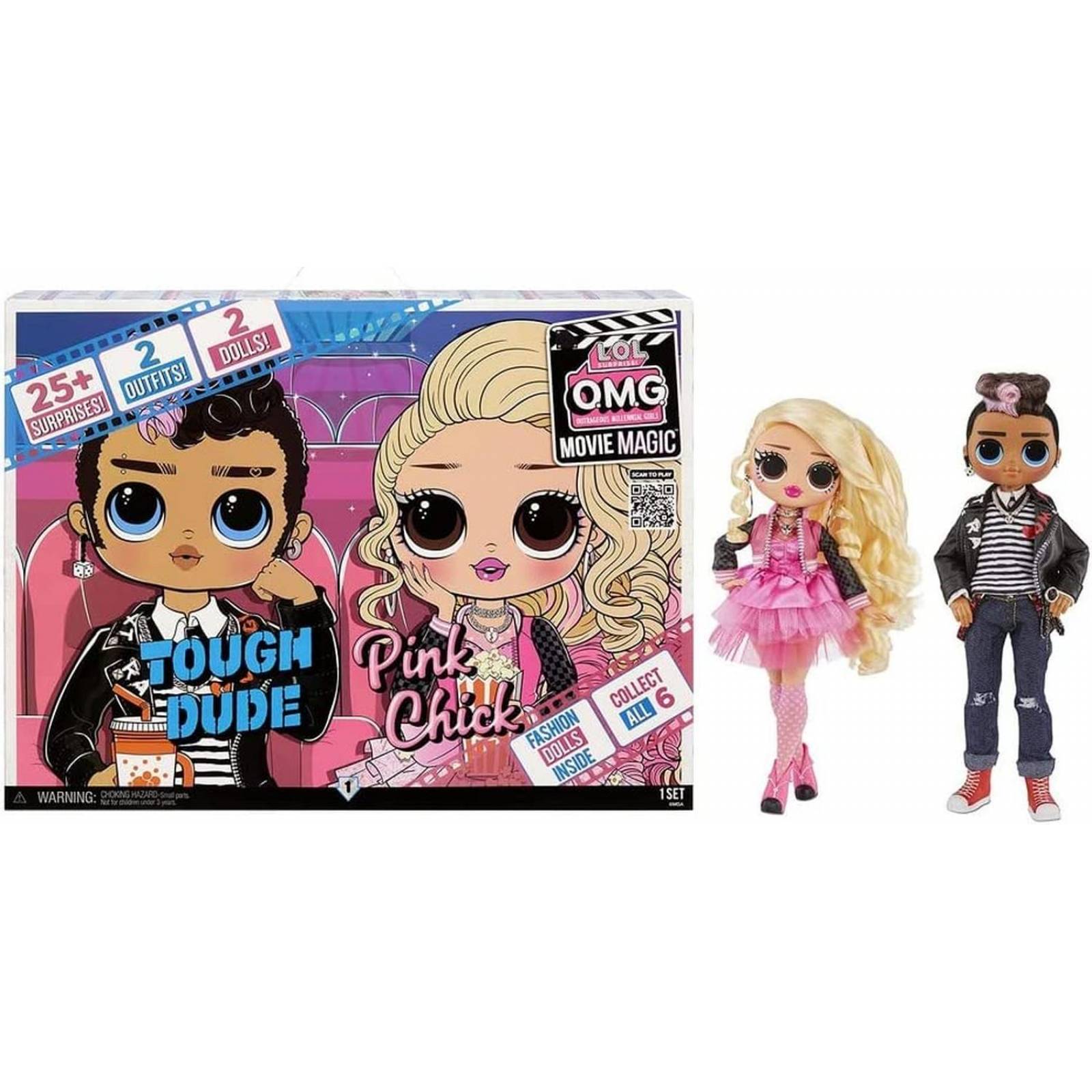 LOL Surprise OMG Movie Magic Fashion 2-Pack Tough Dude & Pink Chick 