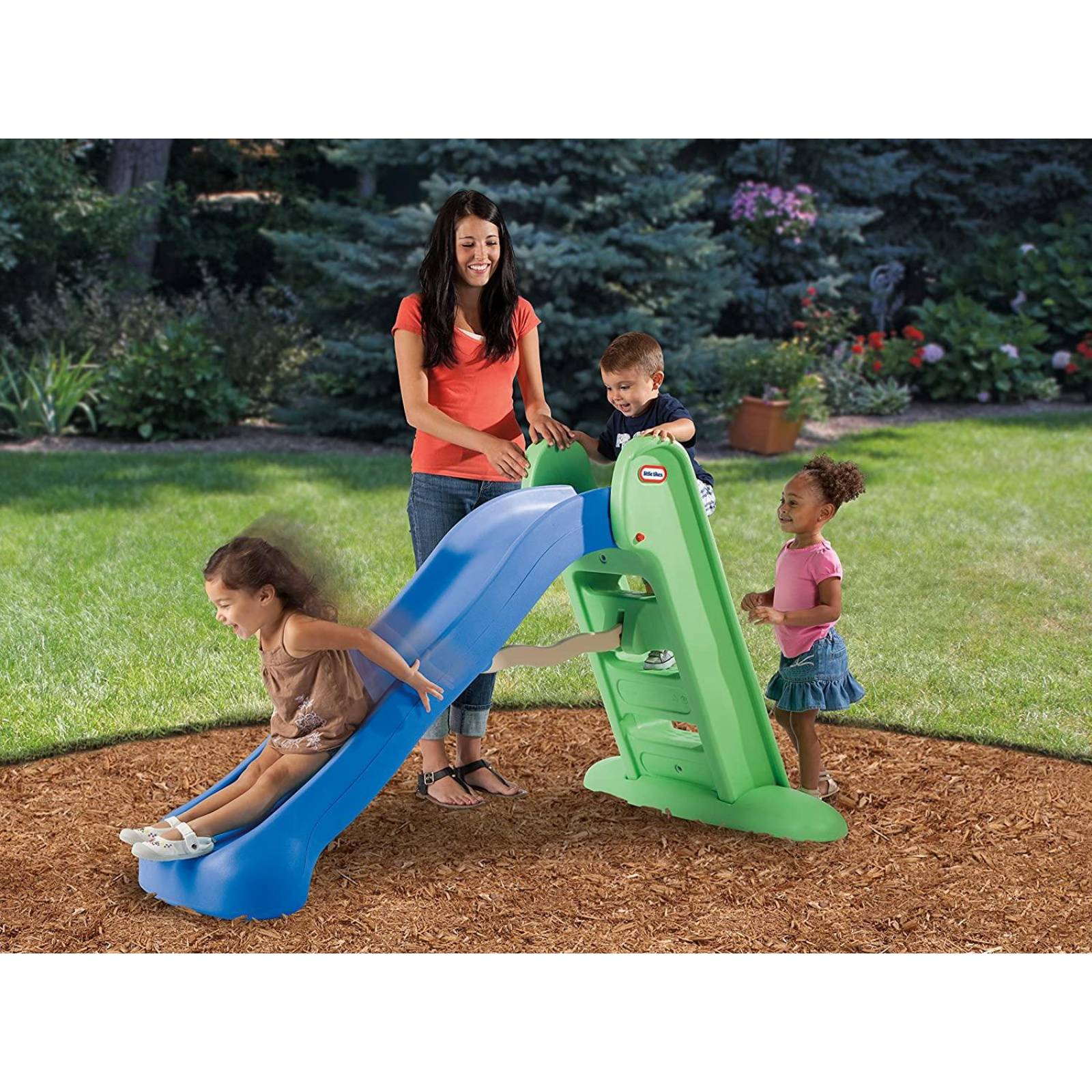 Little Tikes Easy Store Tobogan Grande, Azul / Verde