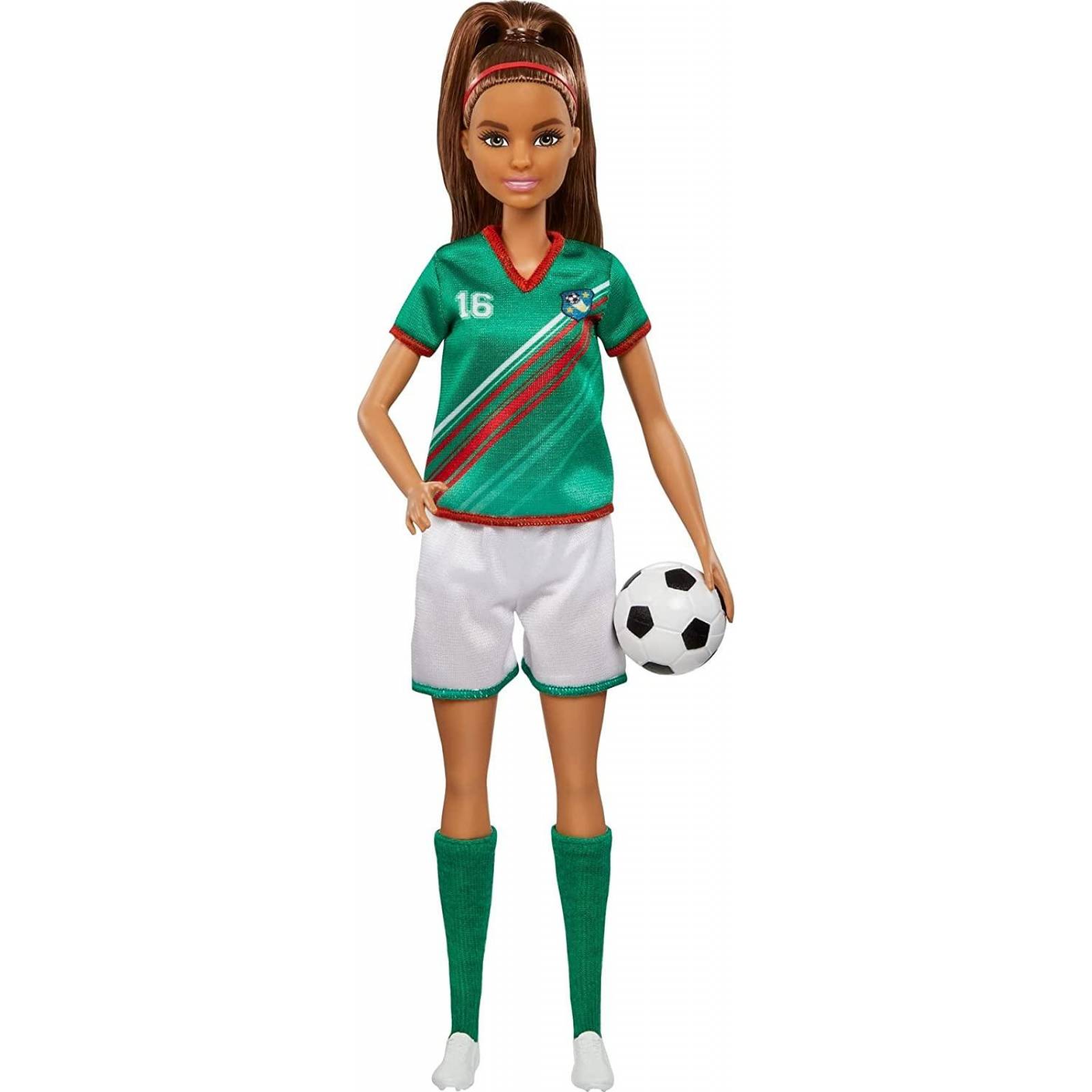 Barbie futbolista, playera verde 