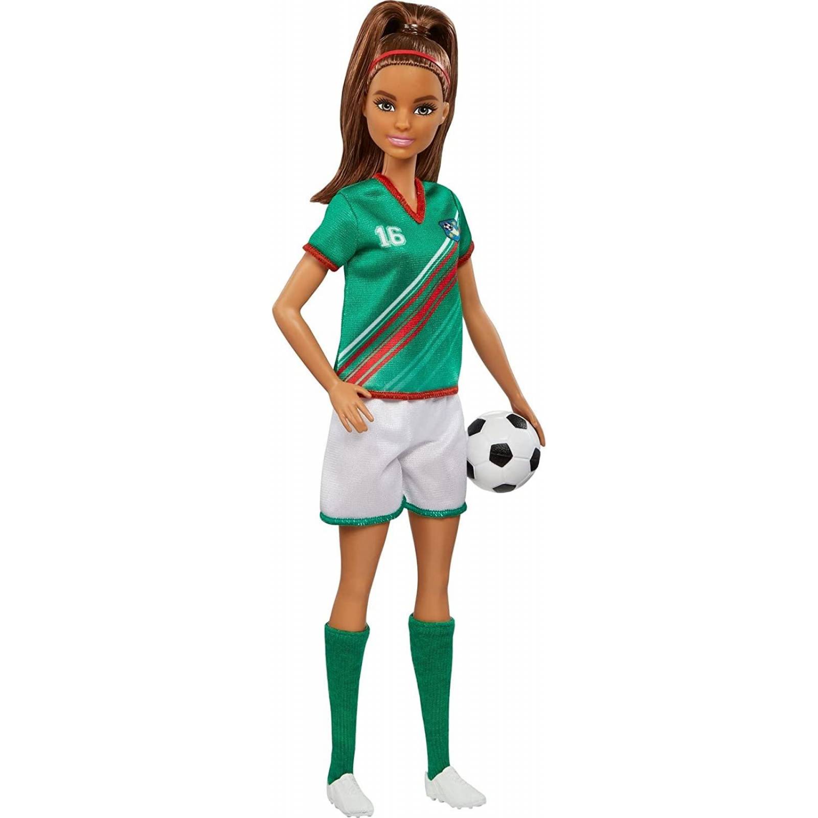 Barbie futbolista, playera verde 