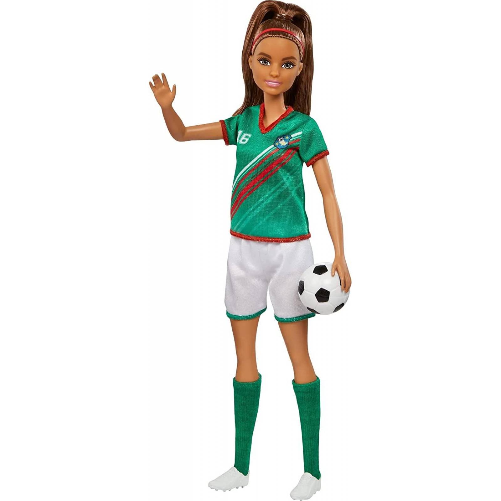 Barbie futbolista, playera verde 