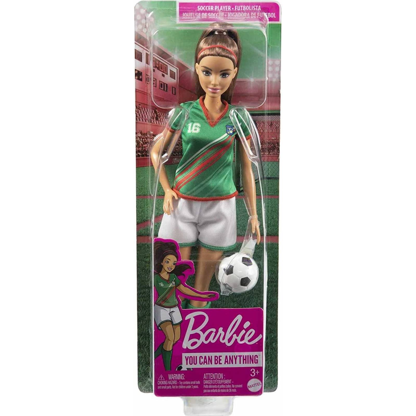 Barbie futbolista, playera verde 