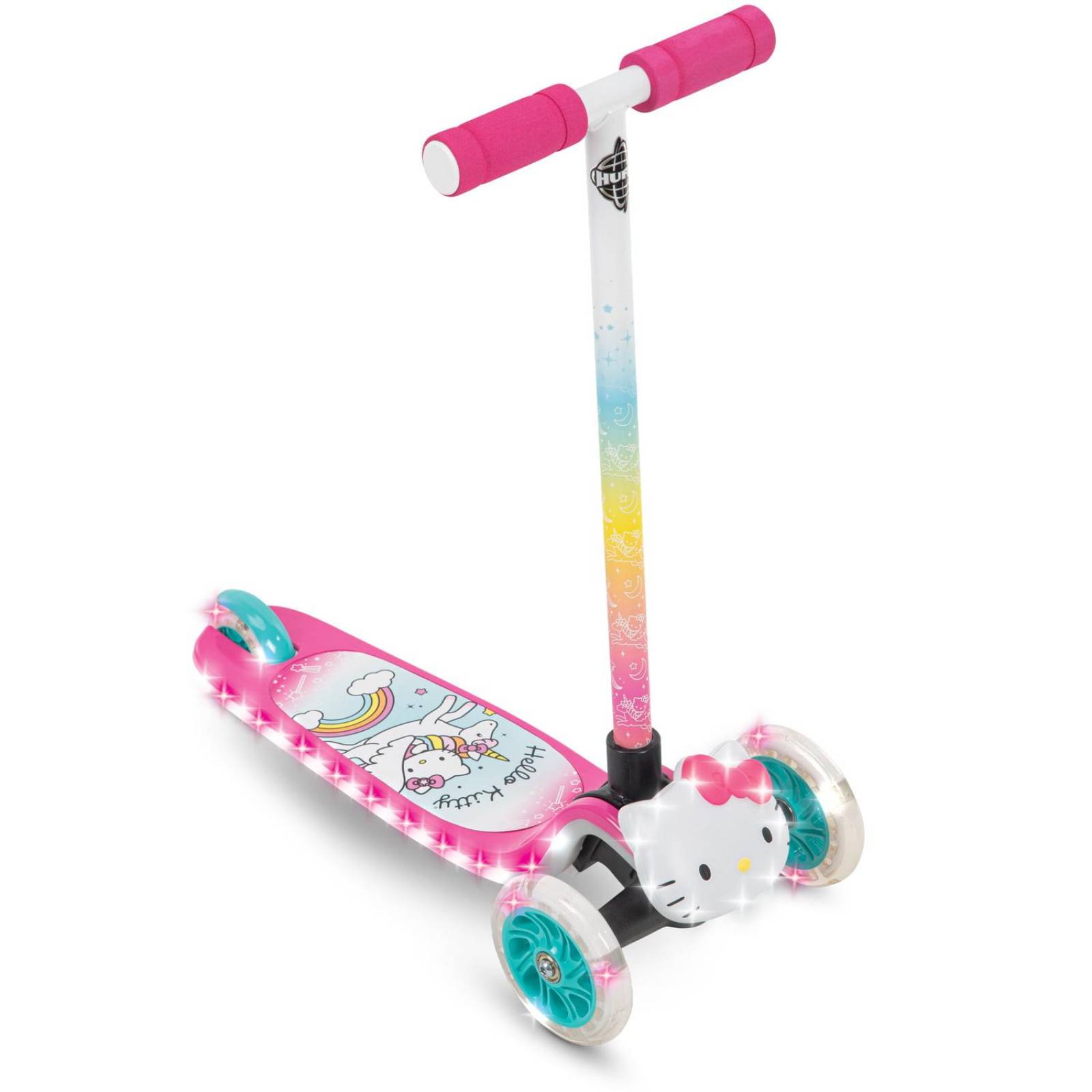 Huffy Hello Kitty Tilt N' Turn Scooter de 3 ruedas para niñas 