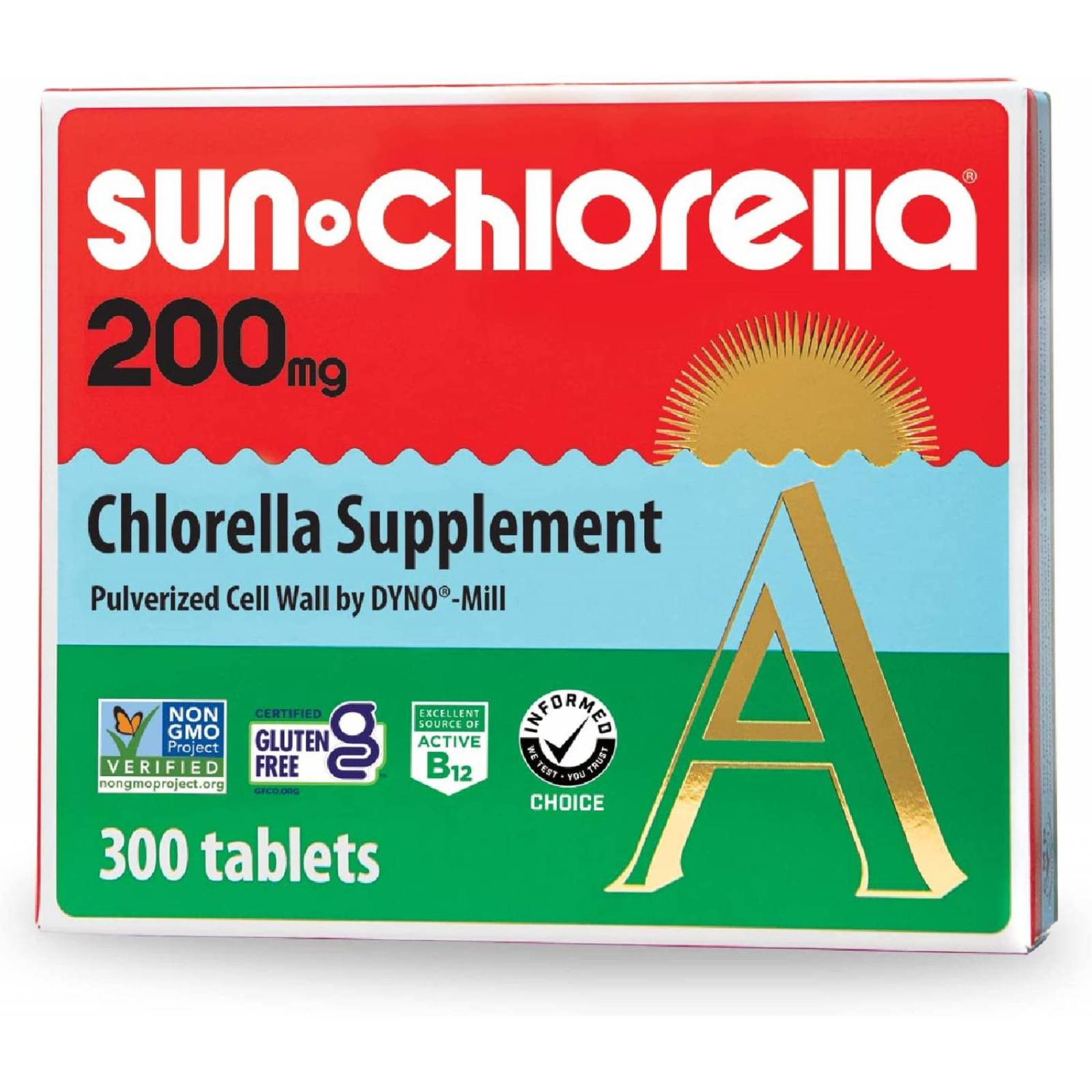Sun Chlorella 200 mg 300 Tabletas