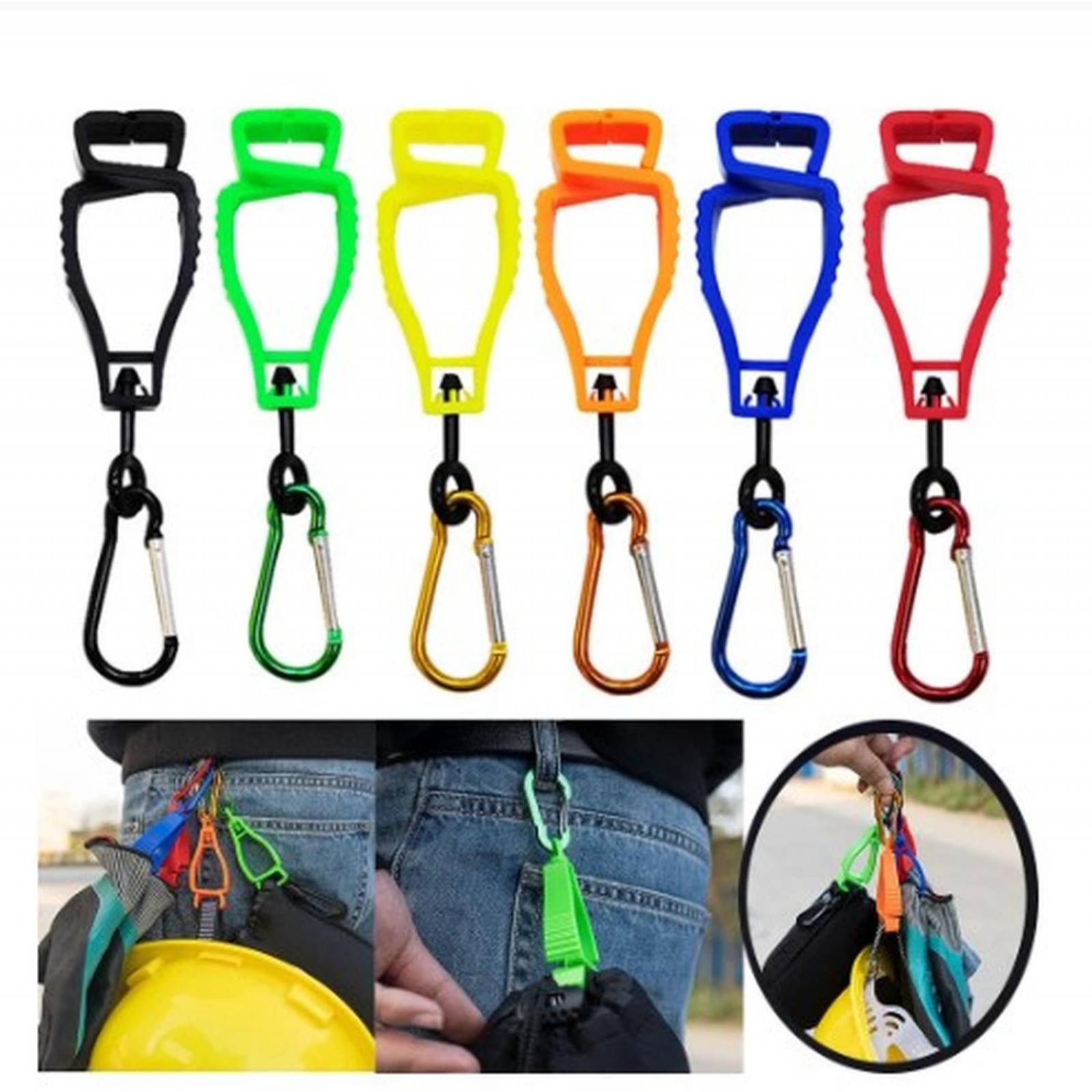 Gancho Sujetador Para Guantes De Trabajo. Paquete de 5 piezas Amarillo