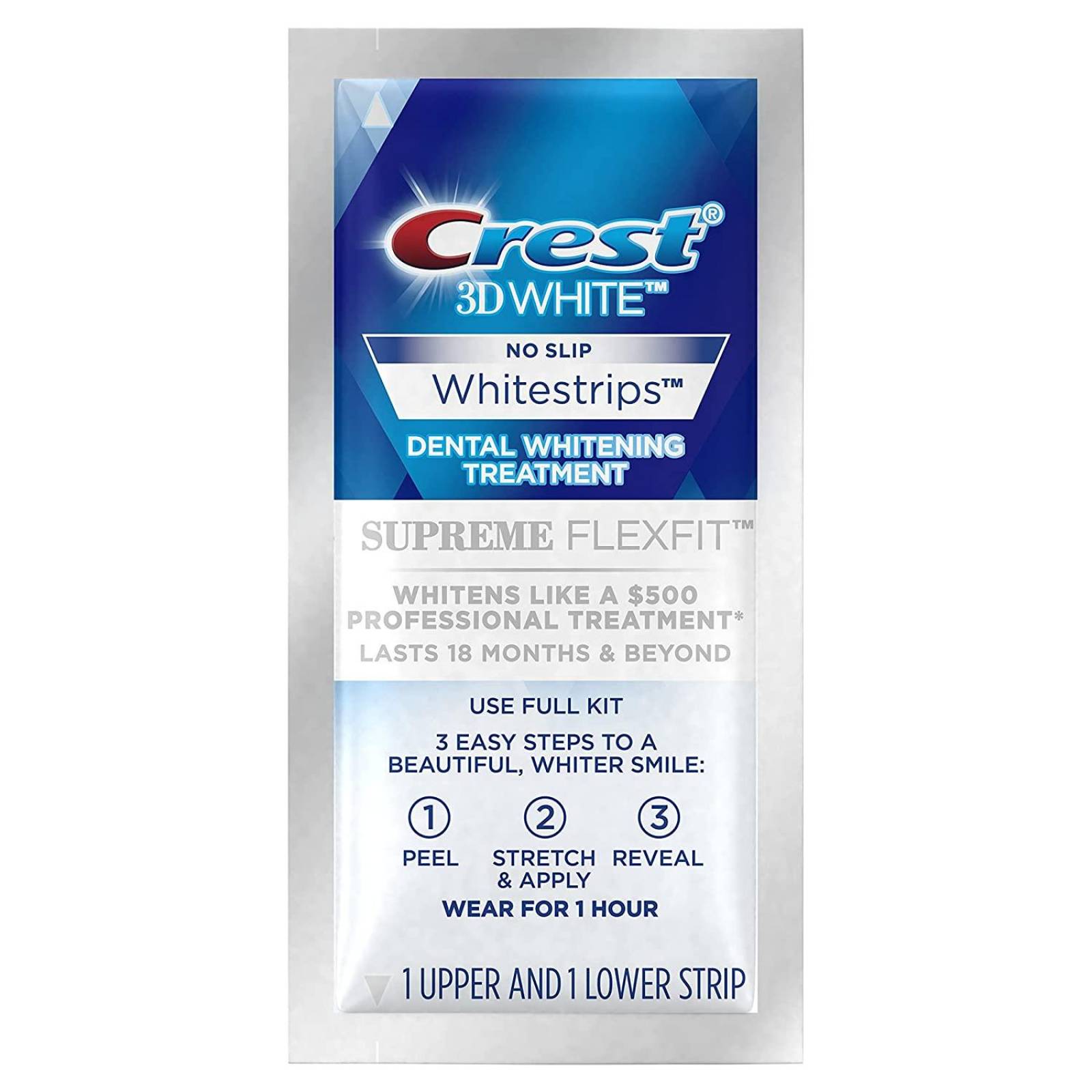 Kit de blanqueamiento dental Crest 3D White Whitestrips Supreme Flexfit, 42 strips 