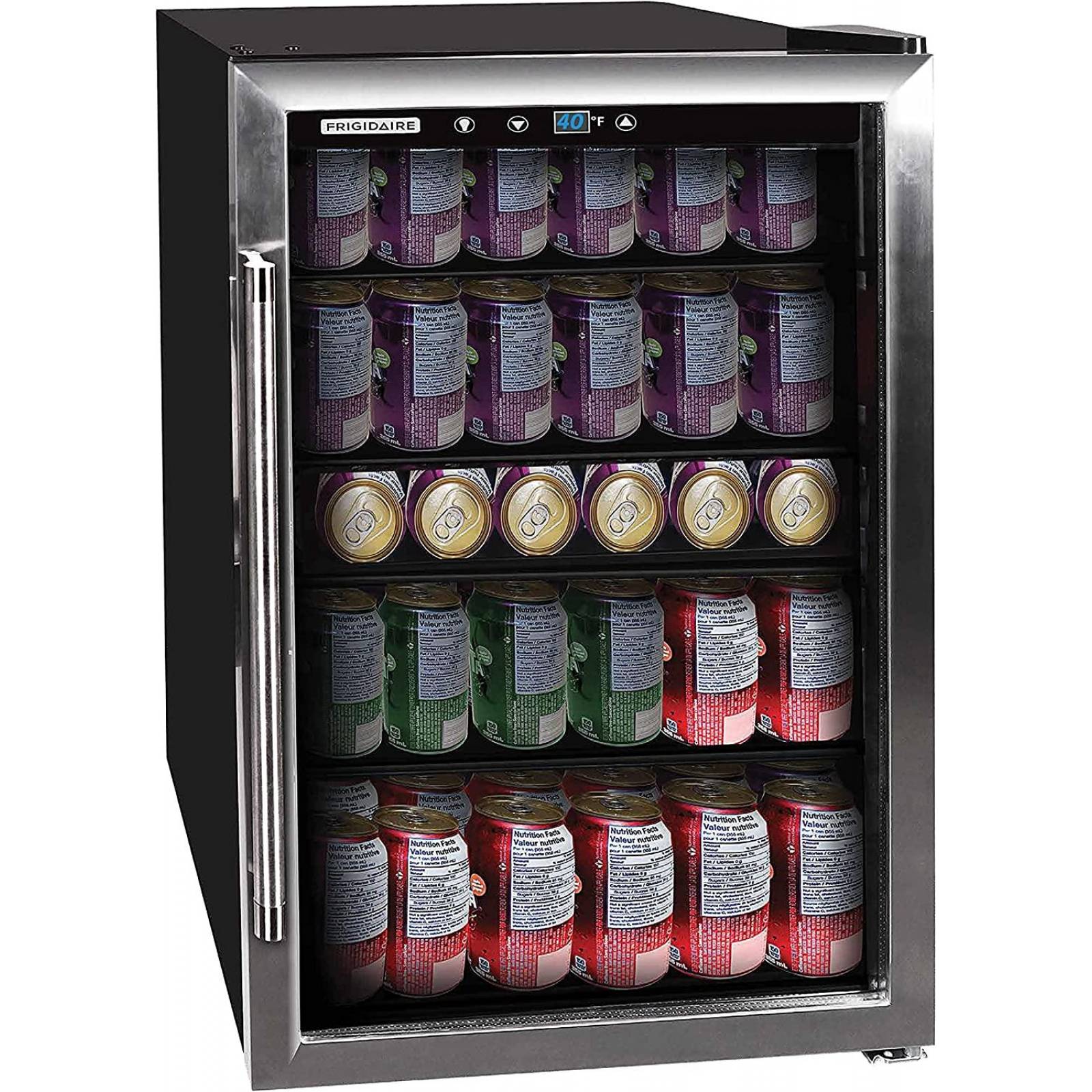 Frigidaire EFMIS155 - Centro de bebidas, 126 latas, acero inoxidable. Refrigerador 