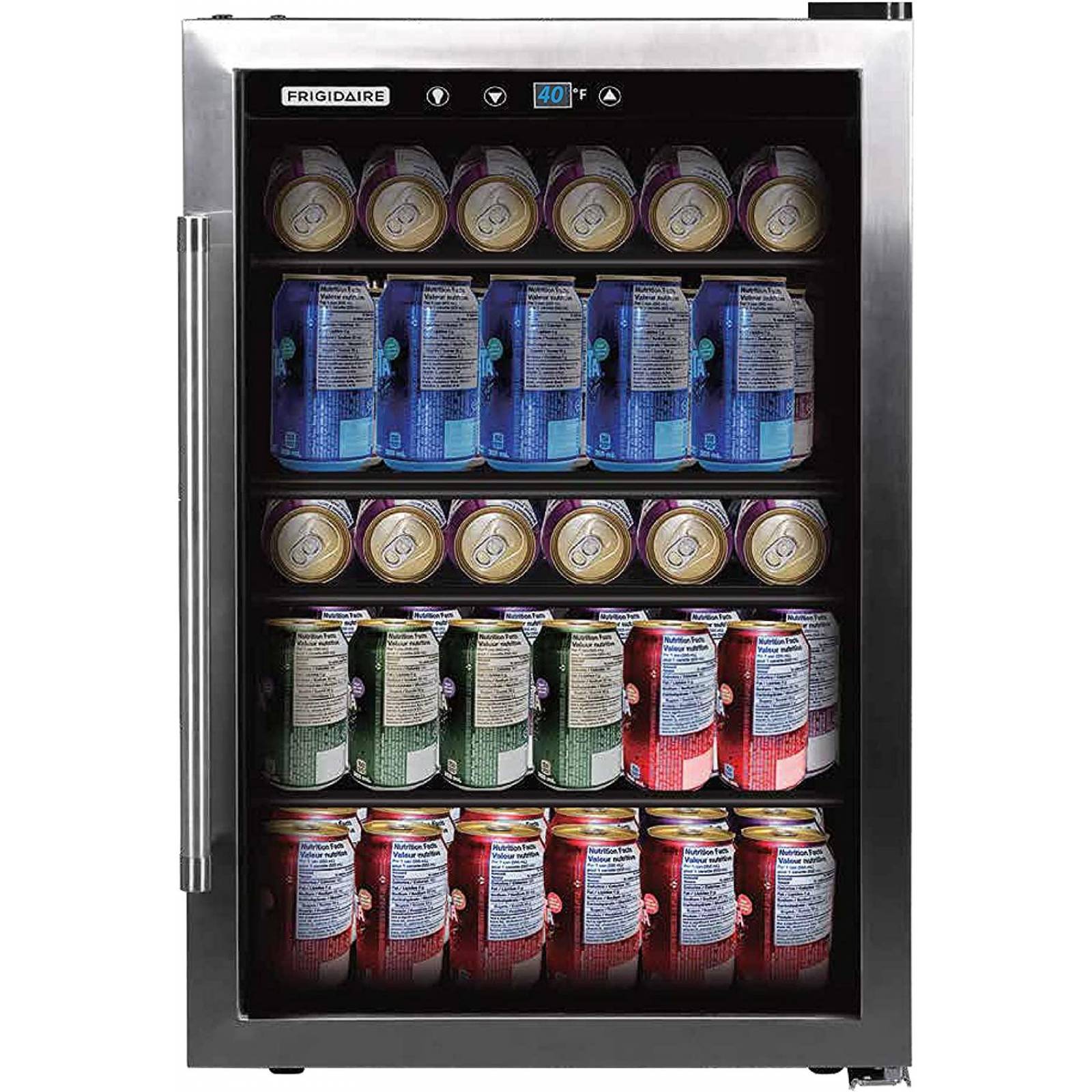 Frigidaire EFMIS155 - Centro de bebidas, 126 latas, acero inoxidable. Refrigerador 