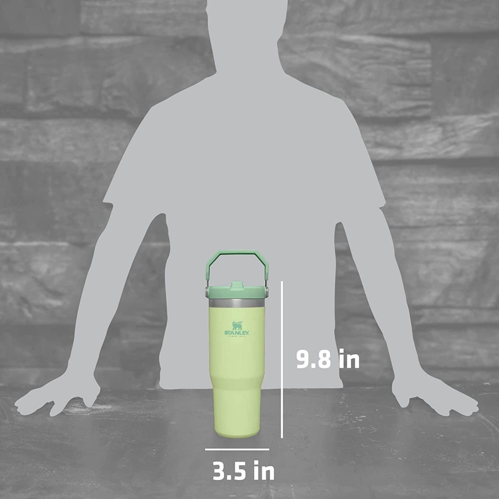 Stanley IceFlow Flip Straw Tumbler 30 OZ, CITRON. Vaso de acero inoxidable con pajilla 