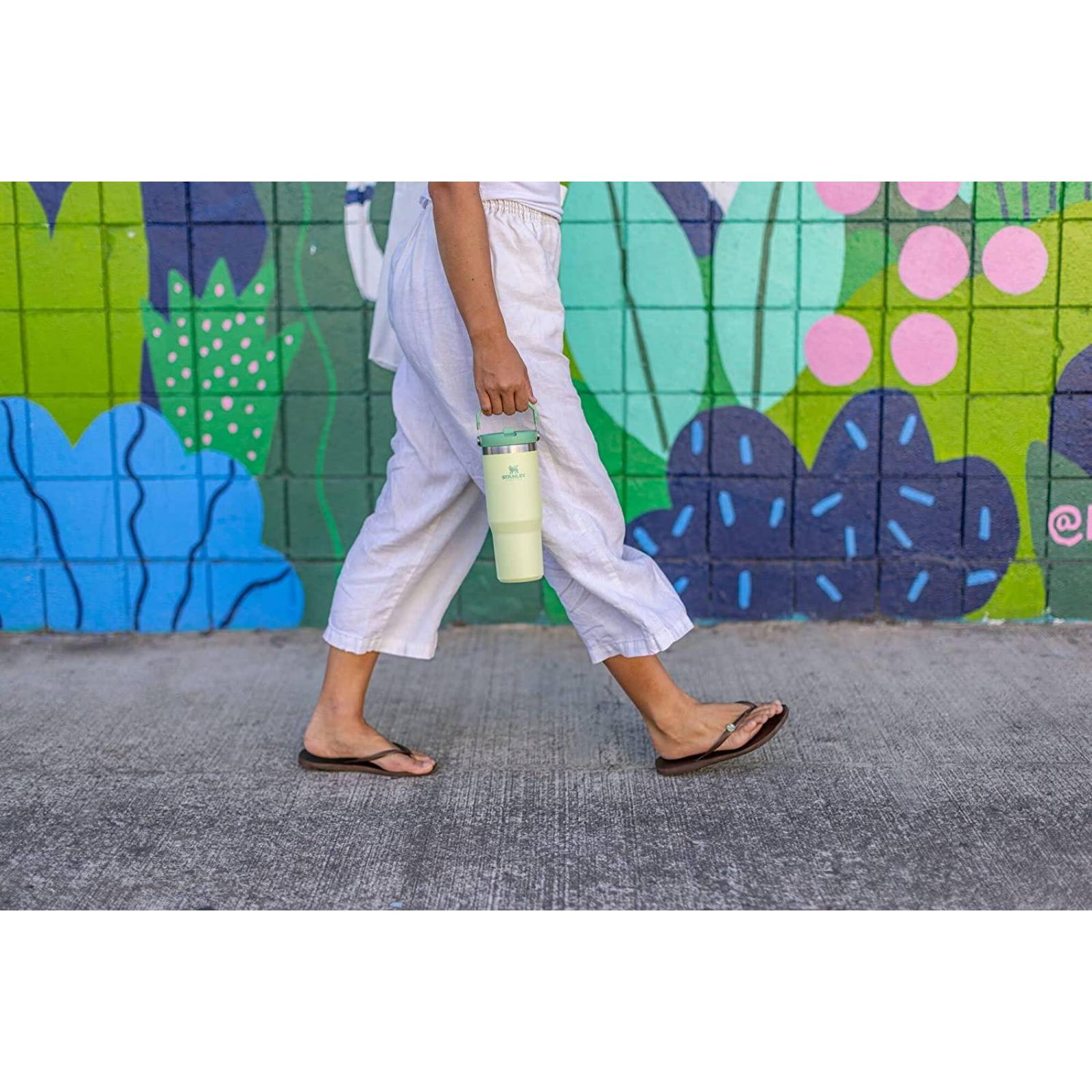 Stanley IceFlow Flip Straw Tumbler 30 OZ, CITRON. Vaso de acero inoxidable con pajilla 