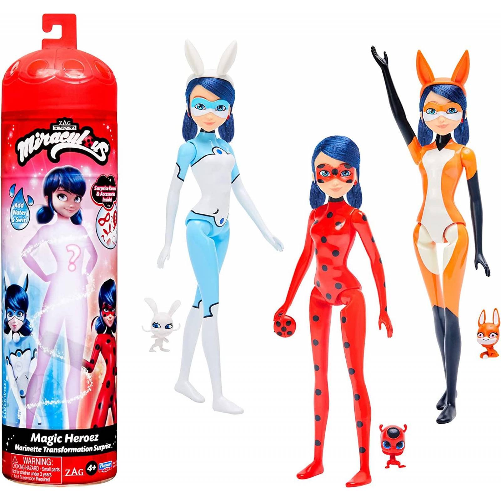 Miraculous Ladybug Magic Heroez Reveal Muñeca que cambia de color, Marinette 