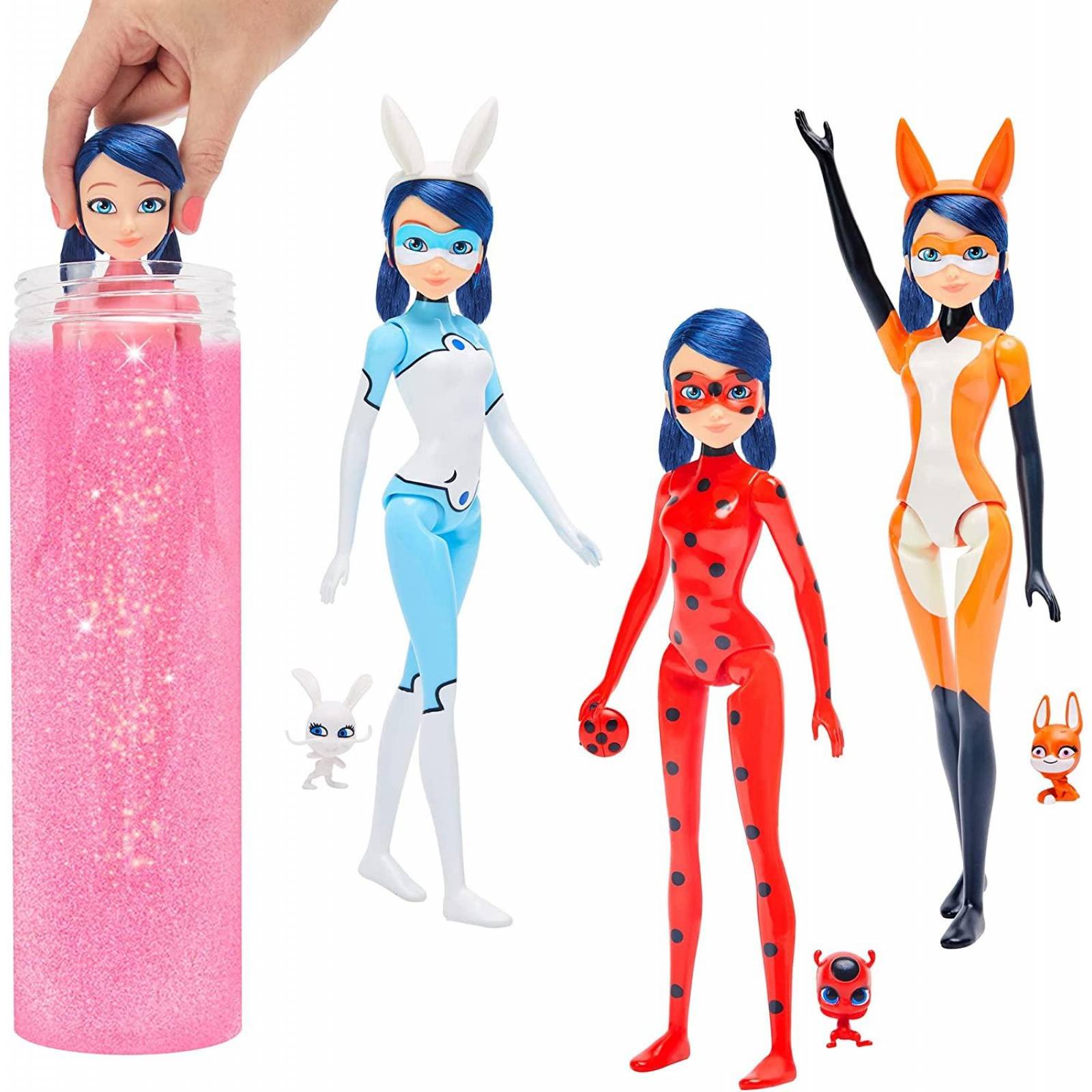 Miraculous Ladybug Magic Heroez Reveal Muñeca que cambia de color, Marinette 