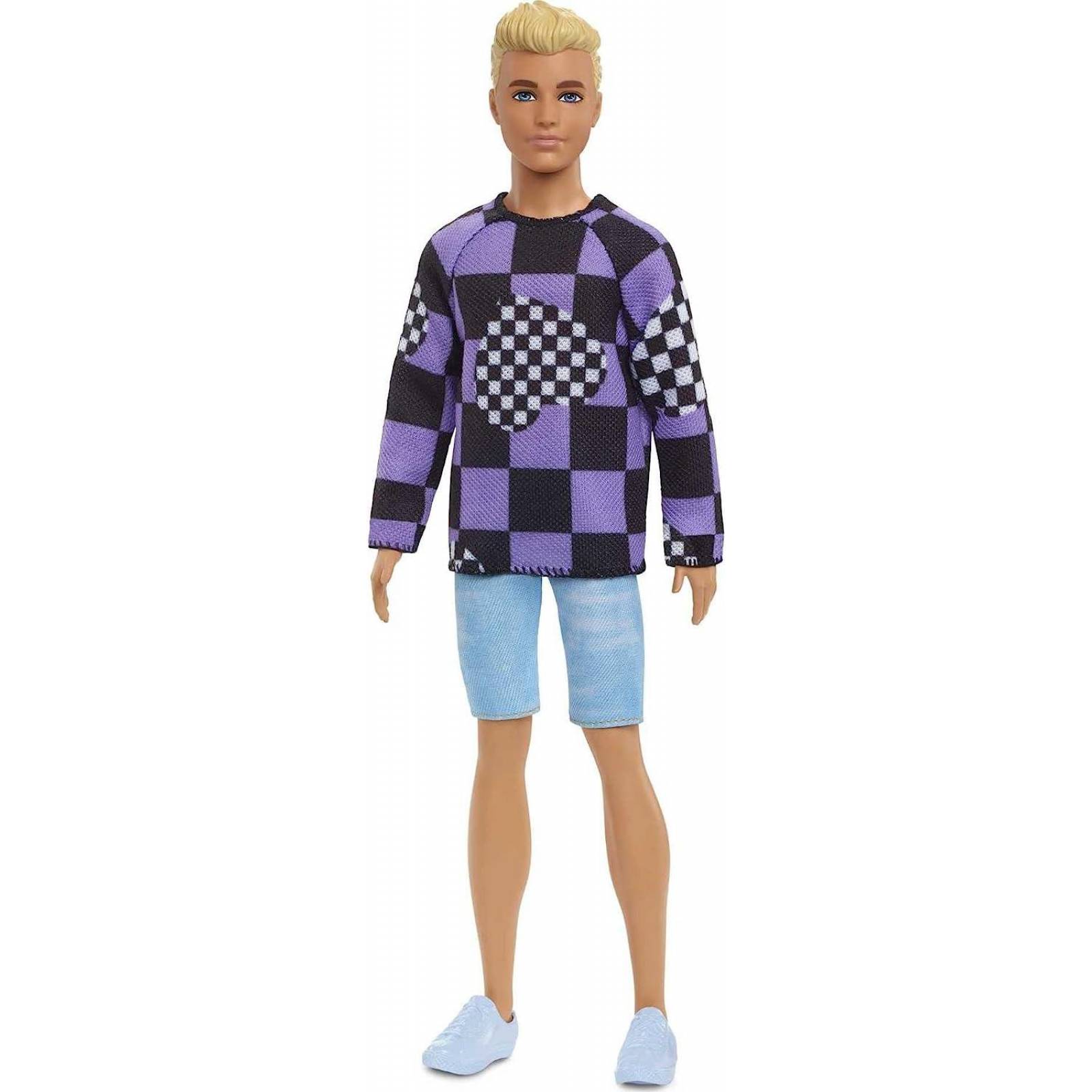 Barbie Ken Fashionista # 191, rubio con suéter a cuadros 