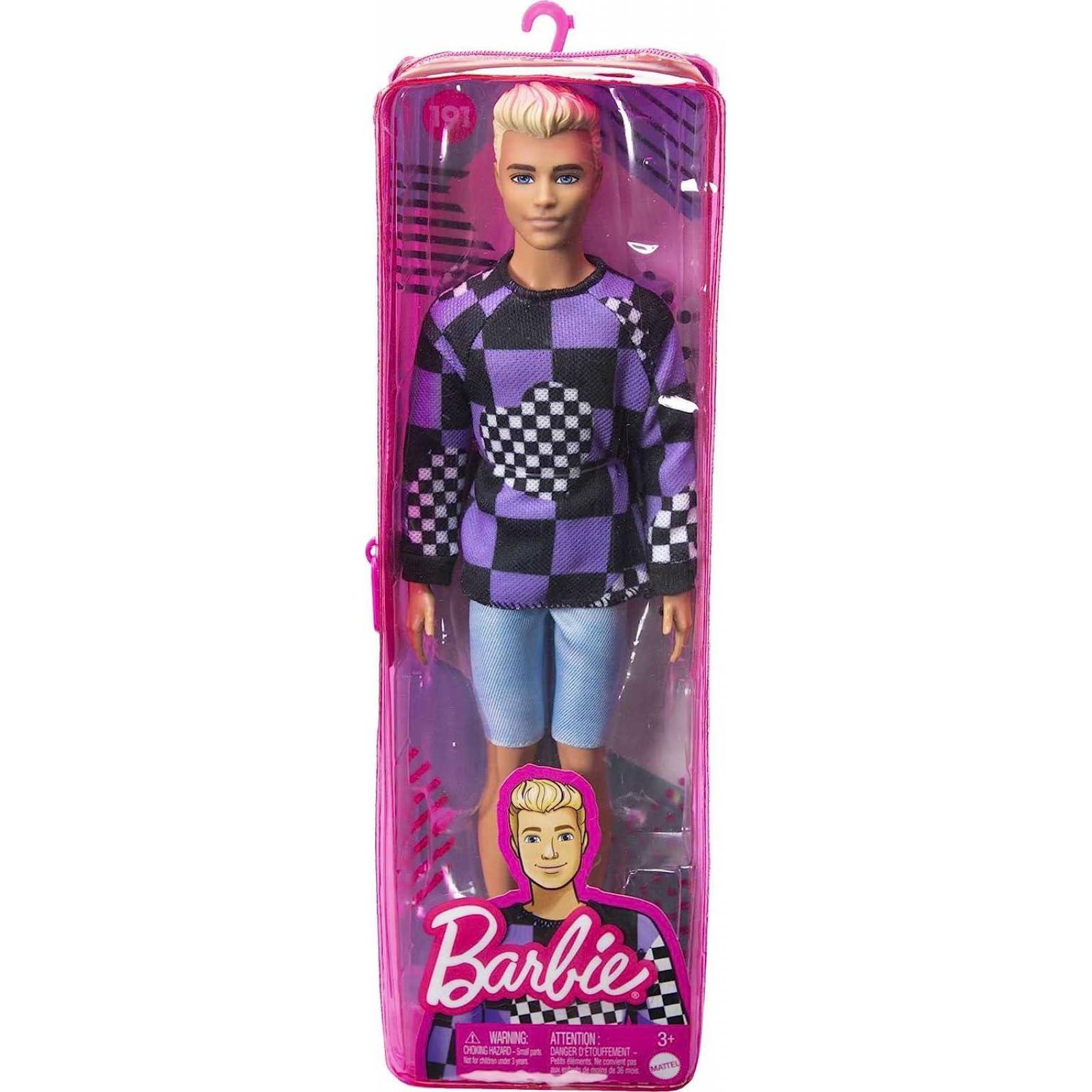 Barbie Ken Fashionista # 191, rubio con suéter a cuadros 