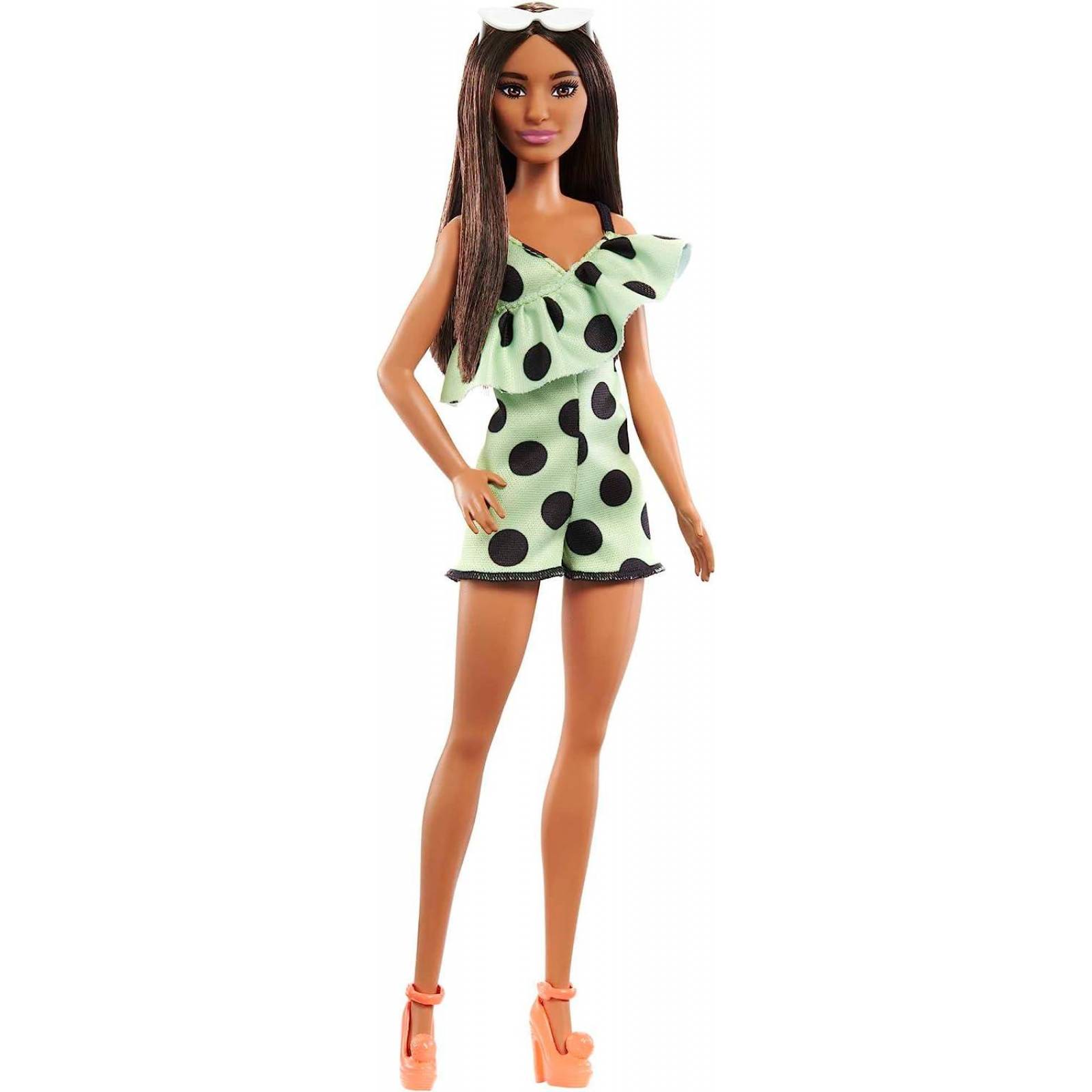 Barbie Fashionista #200, castaña con romper de lunares 