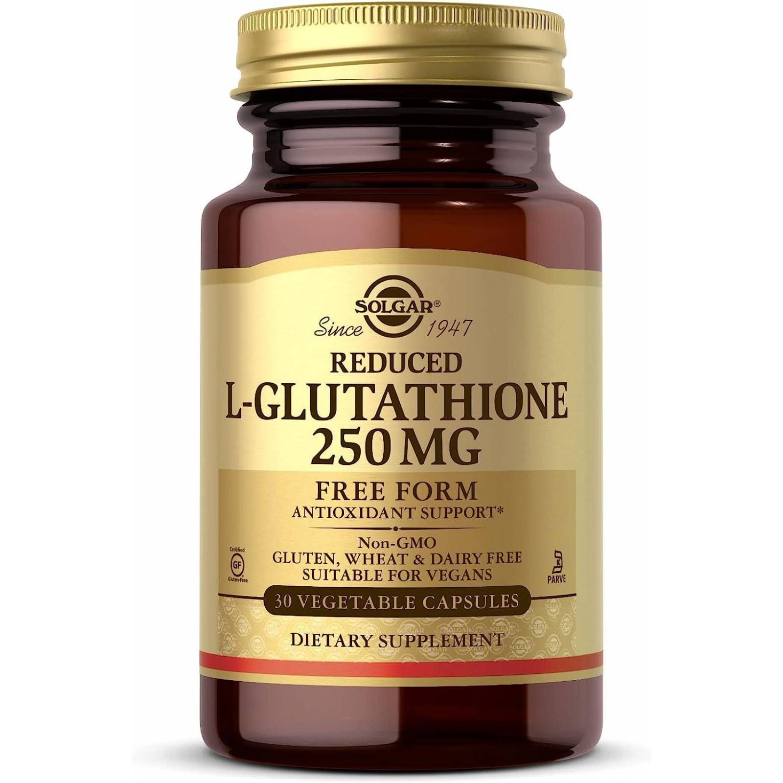 Solgar Reduced L-glutatión 250 mg, 30 cápsulas vegetales 