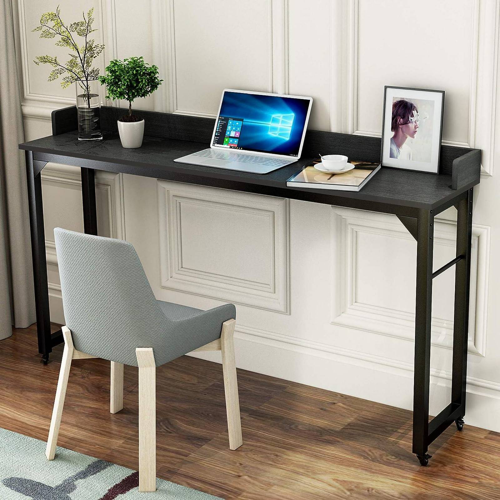 Mesa de sobrecama con 4 ruedas para bastidor de cama tamaño matrimonial/queen 