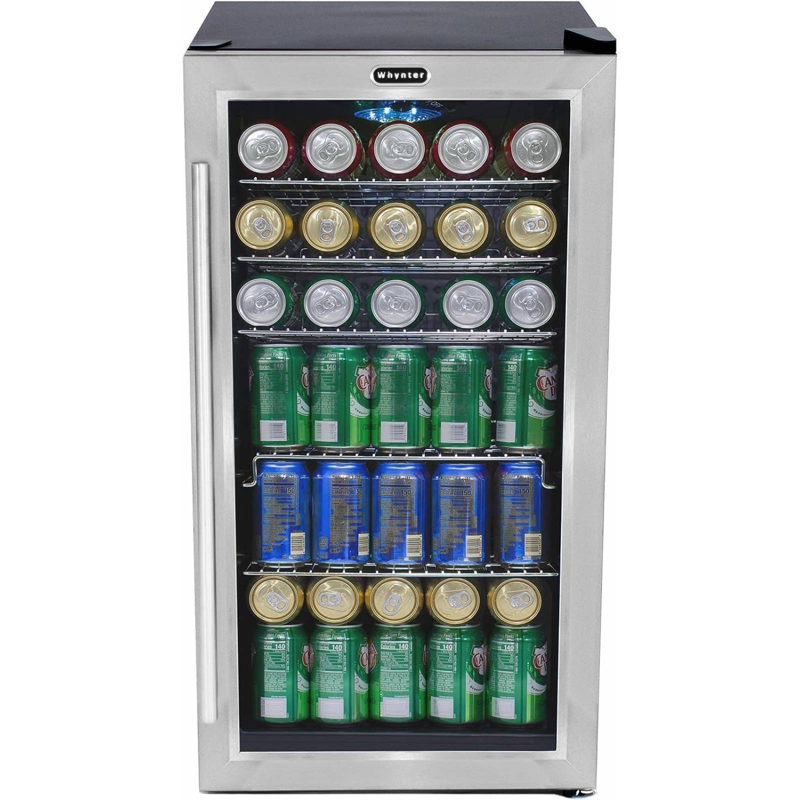 Whynter BR-130SB Refrigerador de bebidas con ventilador interno - Capacidad de acero inoxidable de 1 