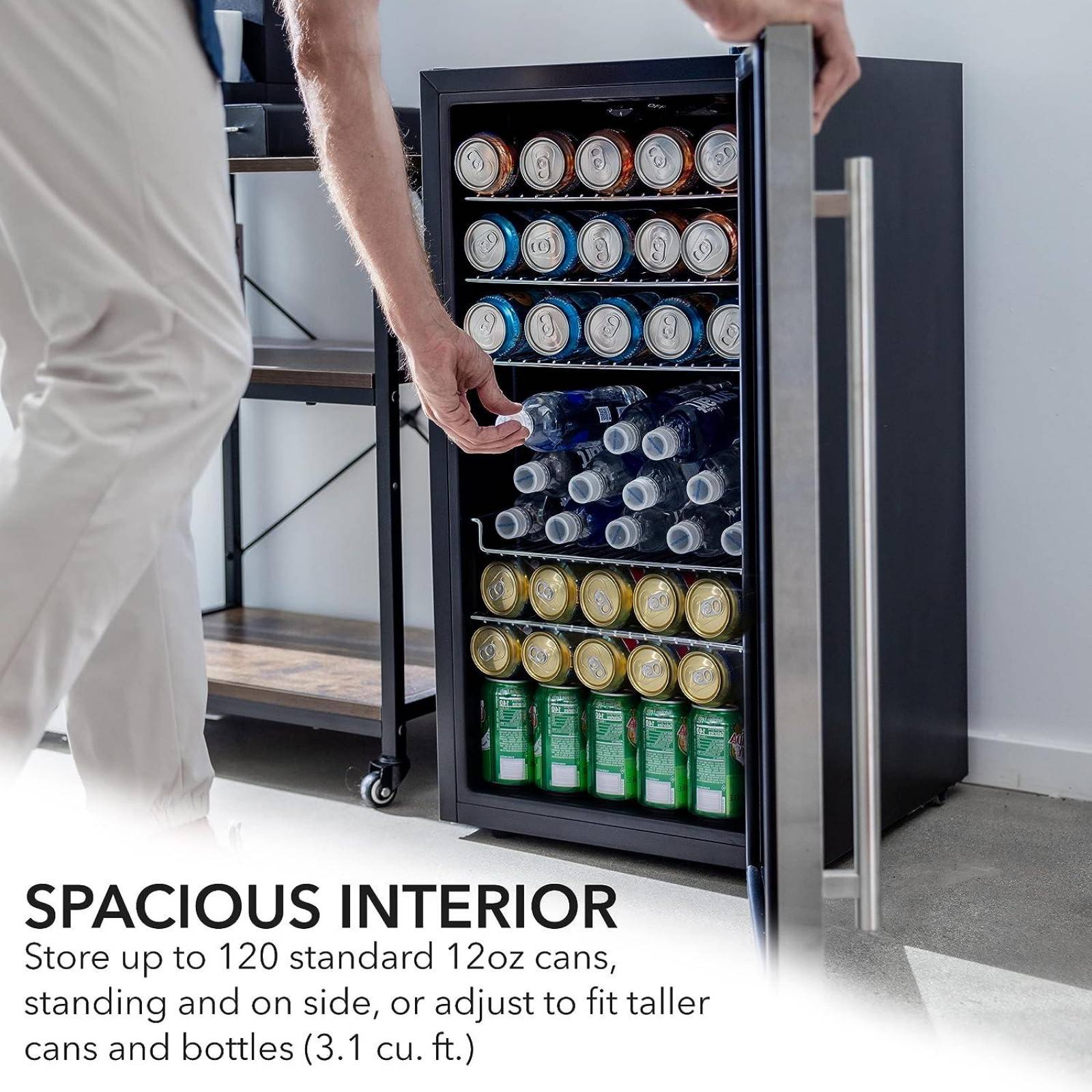 Whynter BR-130SB Refrigerador de bebidas con ventilador interno - Capacidad de acero inoxidable de 1 