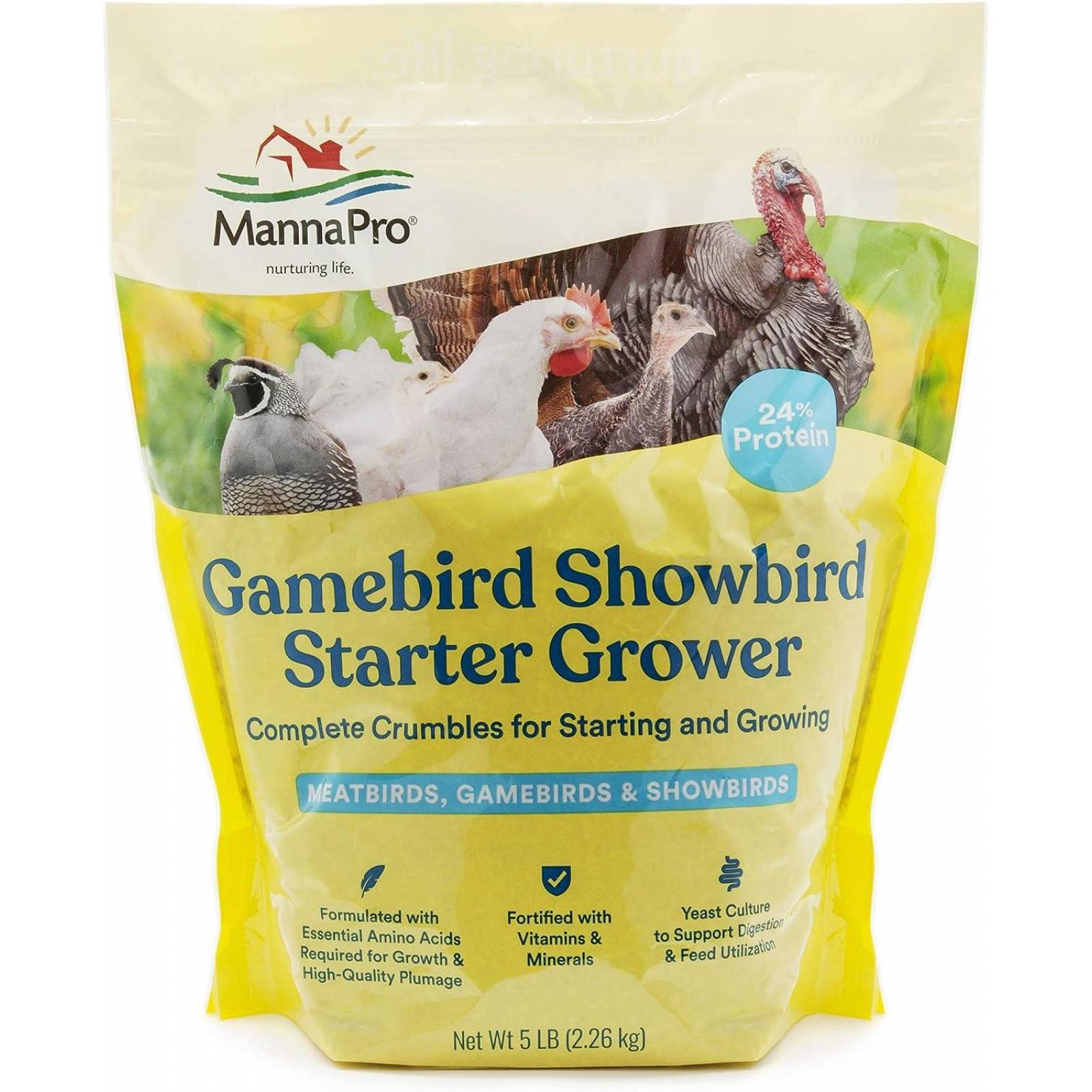 Manna Pro Gamebird Showbird Crumbles, 5 libras 