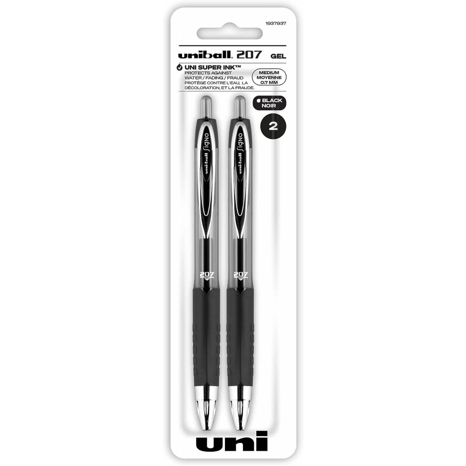 uni-ball 207 Retractable gel Pens, medium Point (0.7 mm), nero, 12 count Punta media 12-Count Blue