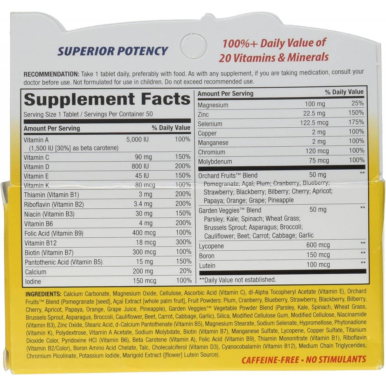 Nature´s Way Alive! Men's Energy Multivitamin 50 tabs |Alive! Multivitaminas energéticas para Hombr 