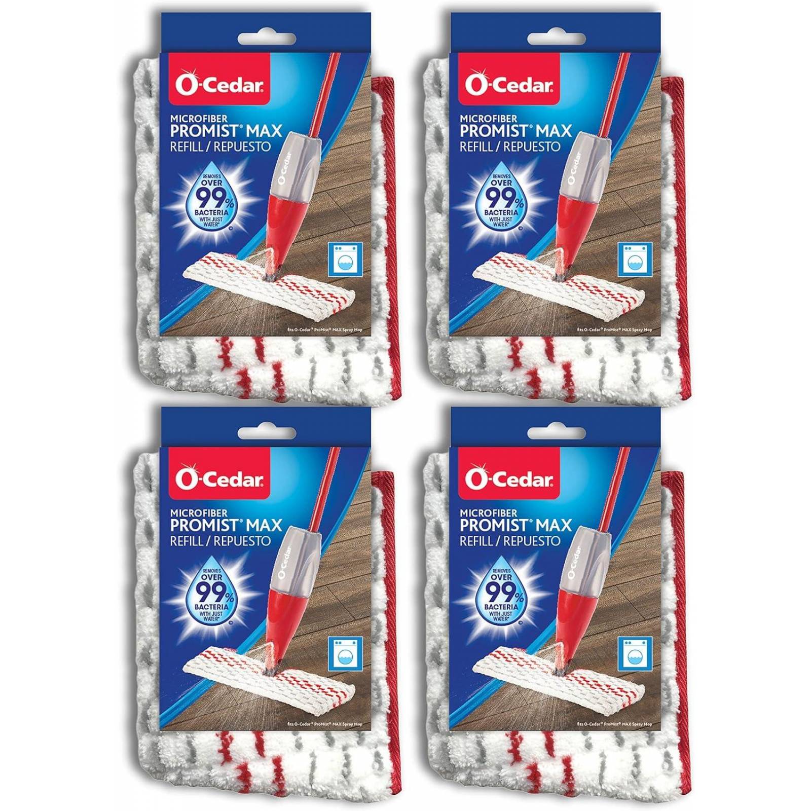 Lot De 3 Recharges Microfibre Pour Balai Vapeur/spray Mop - Compatibles O-Cedar Promist Max, Lavables, 38,5 X 15,5 Cm
