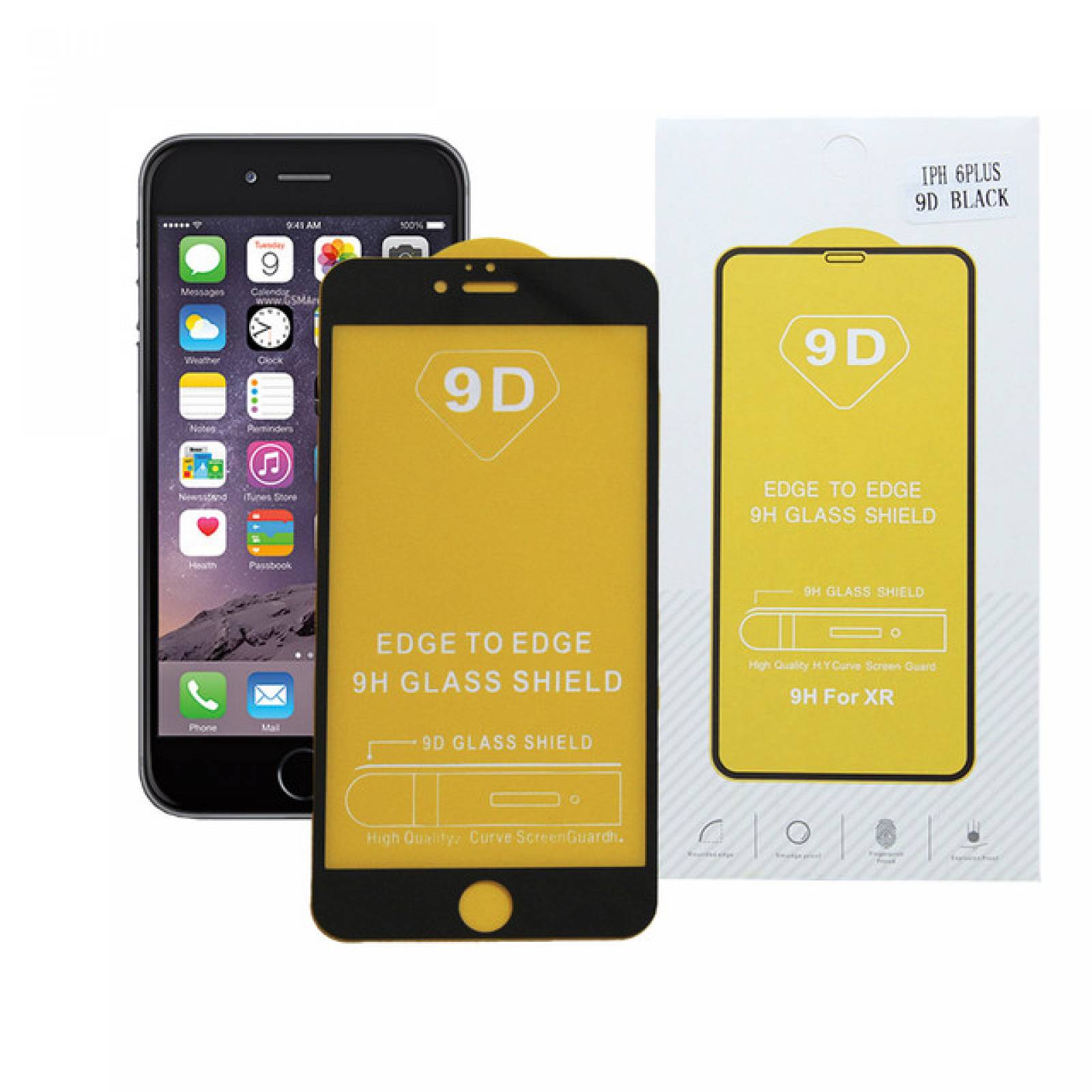 Mica 9D iPhone 6 PLUS NEGRO