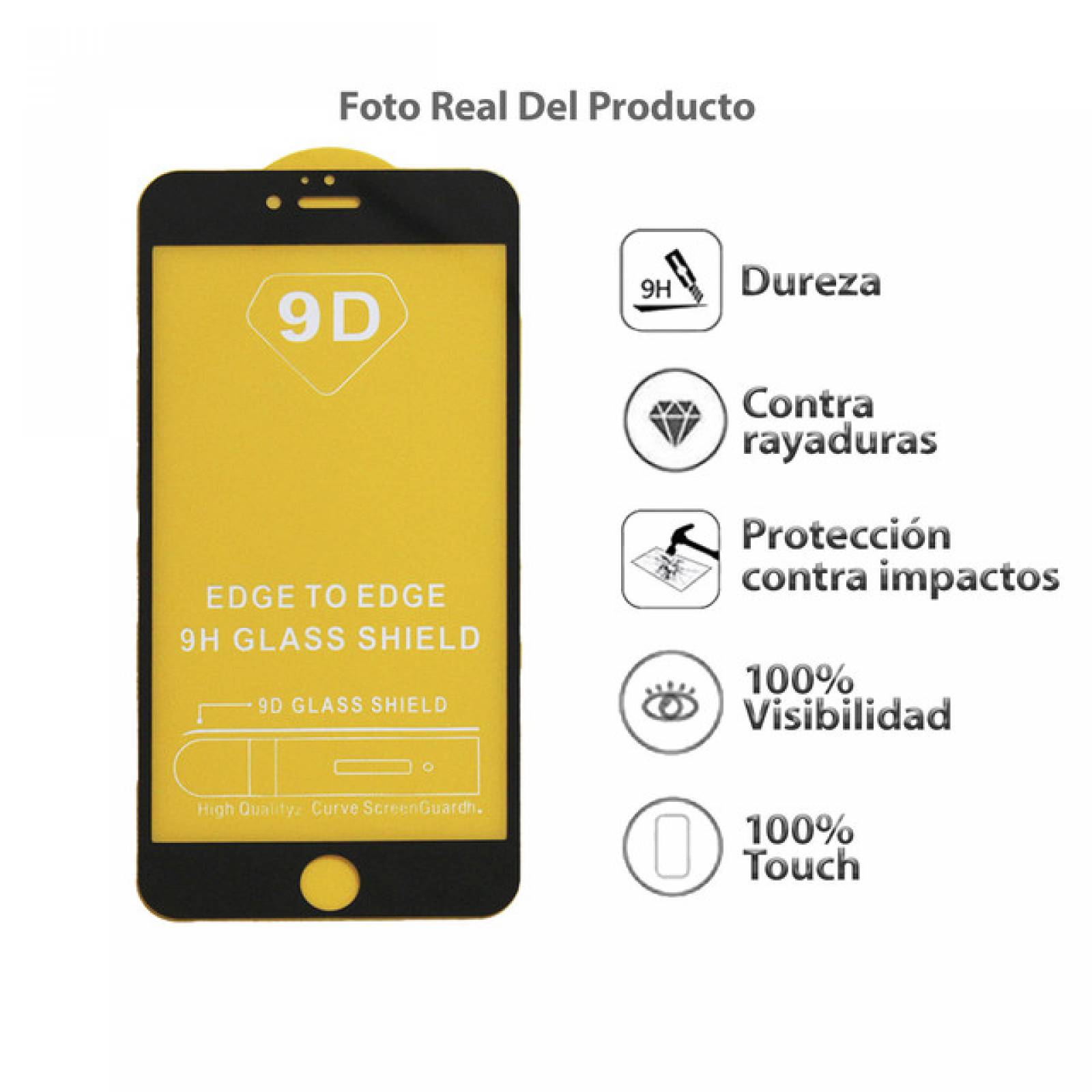Mica 9D iPhone 6 PLUS NEGRO
