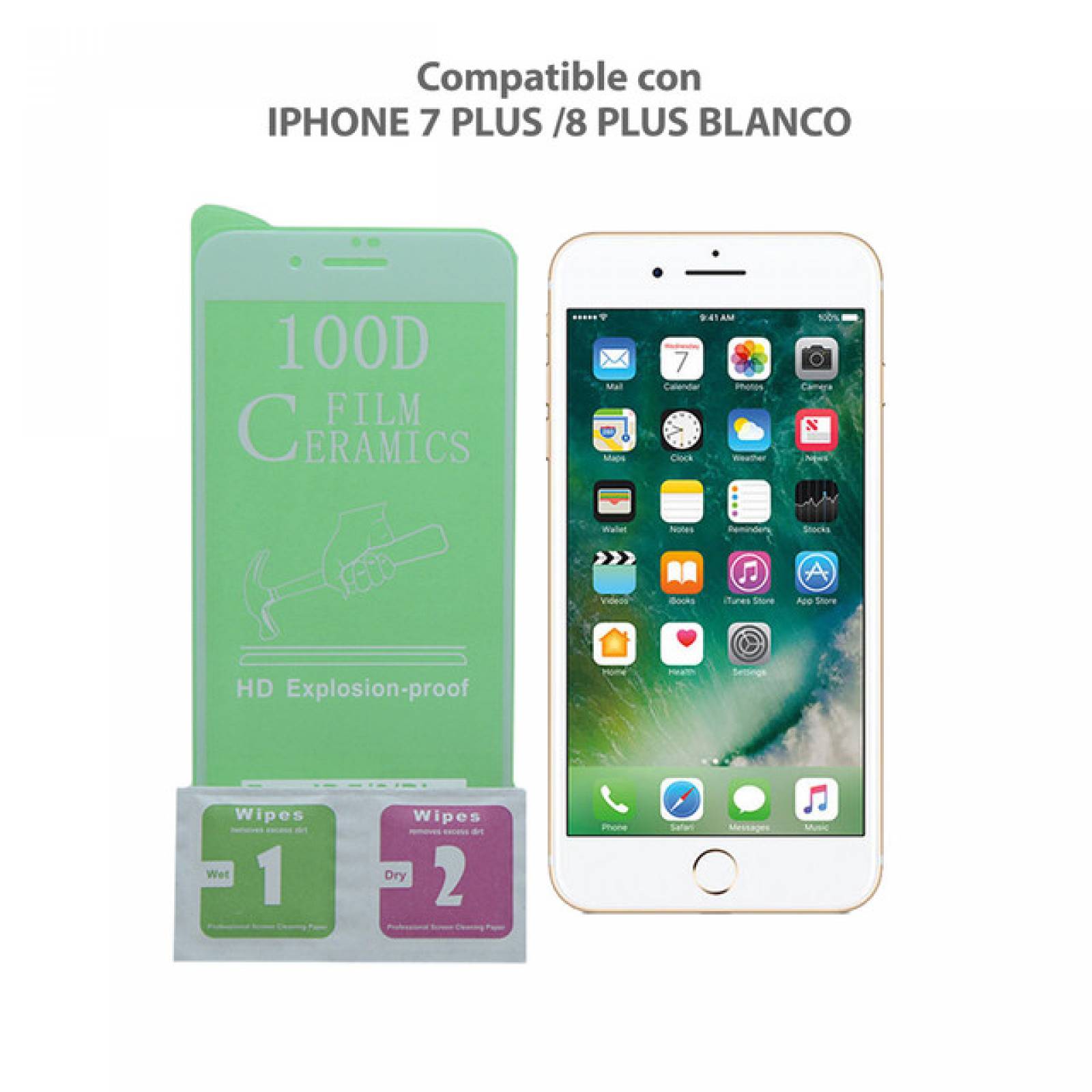 Mica Ceramica iPhone 7 / 8 PLUS BLANCO