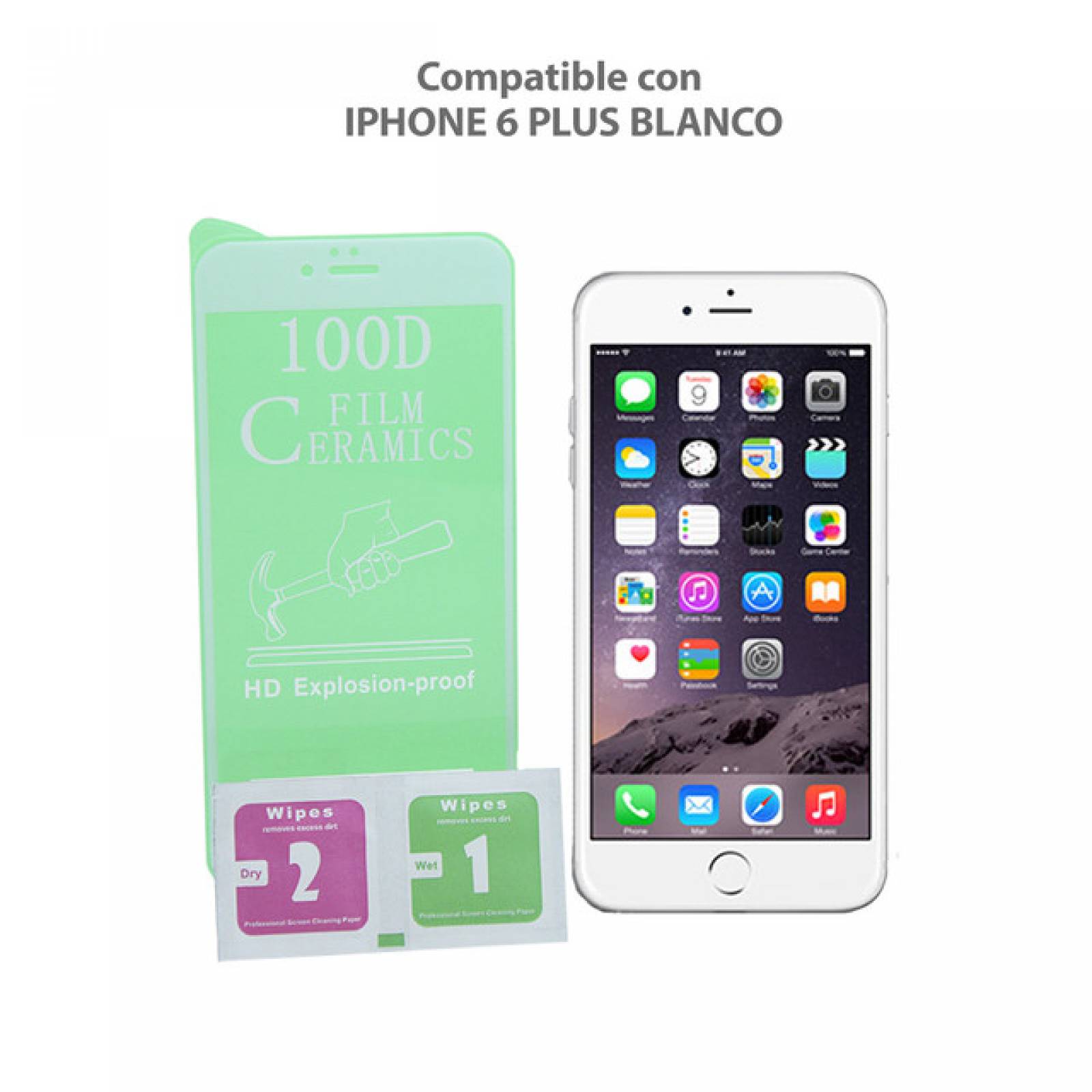 Mica Ceramica iPhone 6 PLUS BLANCO
