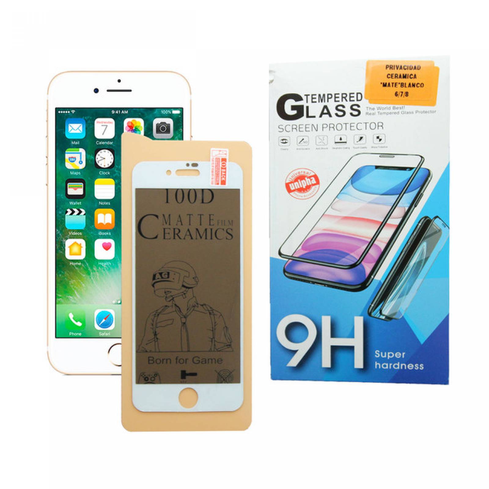 Mica Privacidad Ceramica Mate iPhone 6 / 7 / 8 BLANCO