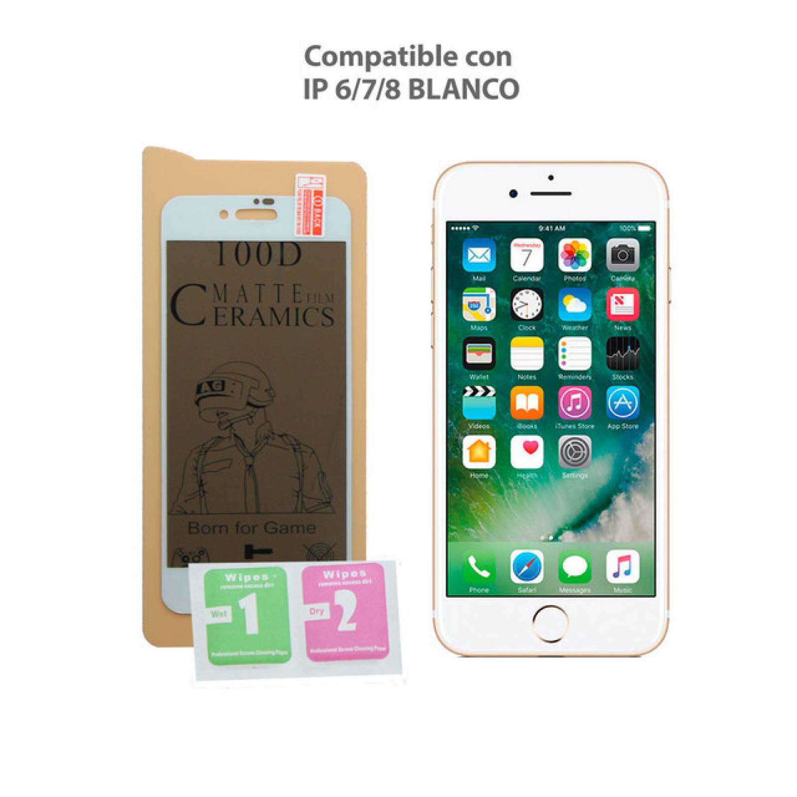 Mica Privacidad Ceramica Mate iPhone 6 / 7 / 8 BLANCO