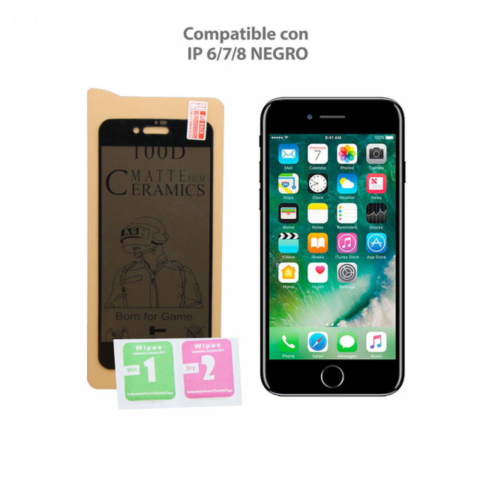 Mica Privacidad Ceramica Mate iPhone 6 / 7 / 8 NEGRO