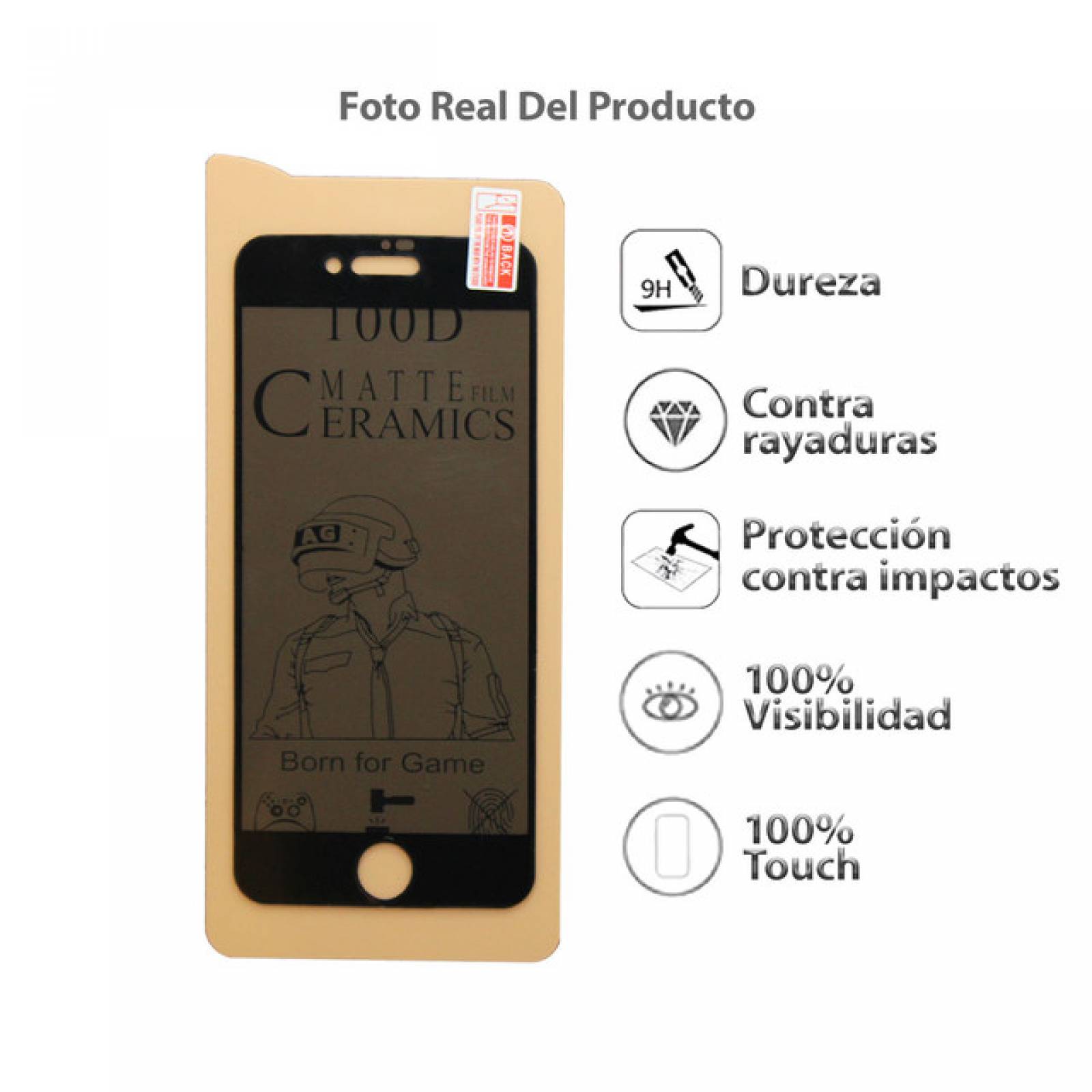 Mica Privacidad Ceramica Mate iPhone 6 / 7 / 8 NEGRO