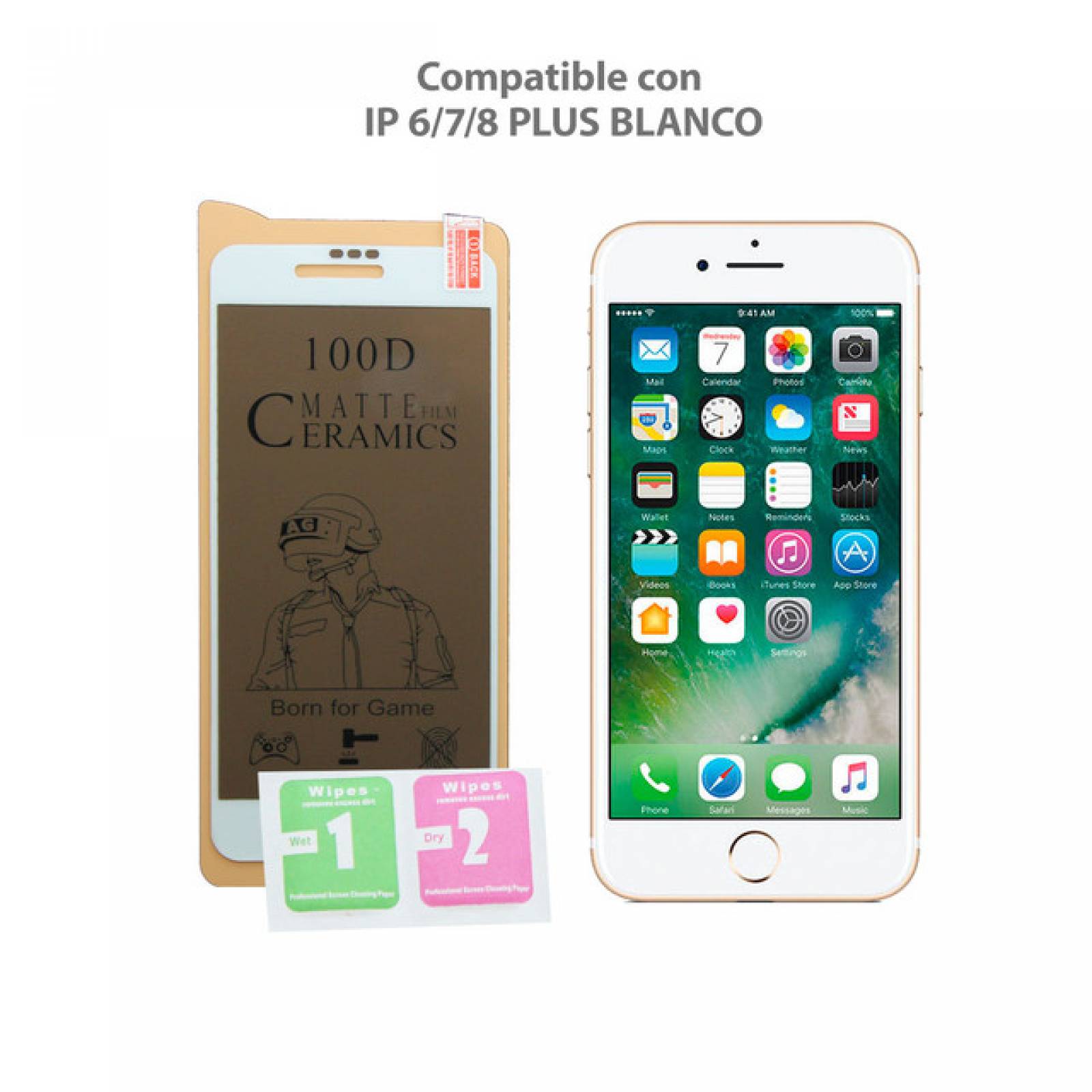Mica Privacidad Ceramica Mate iPhone 6 / 7 / 8 PLUS BLANCO