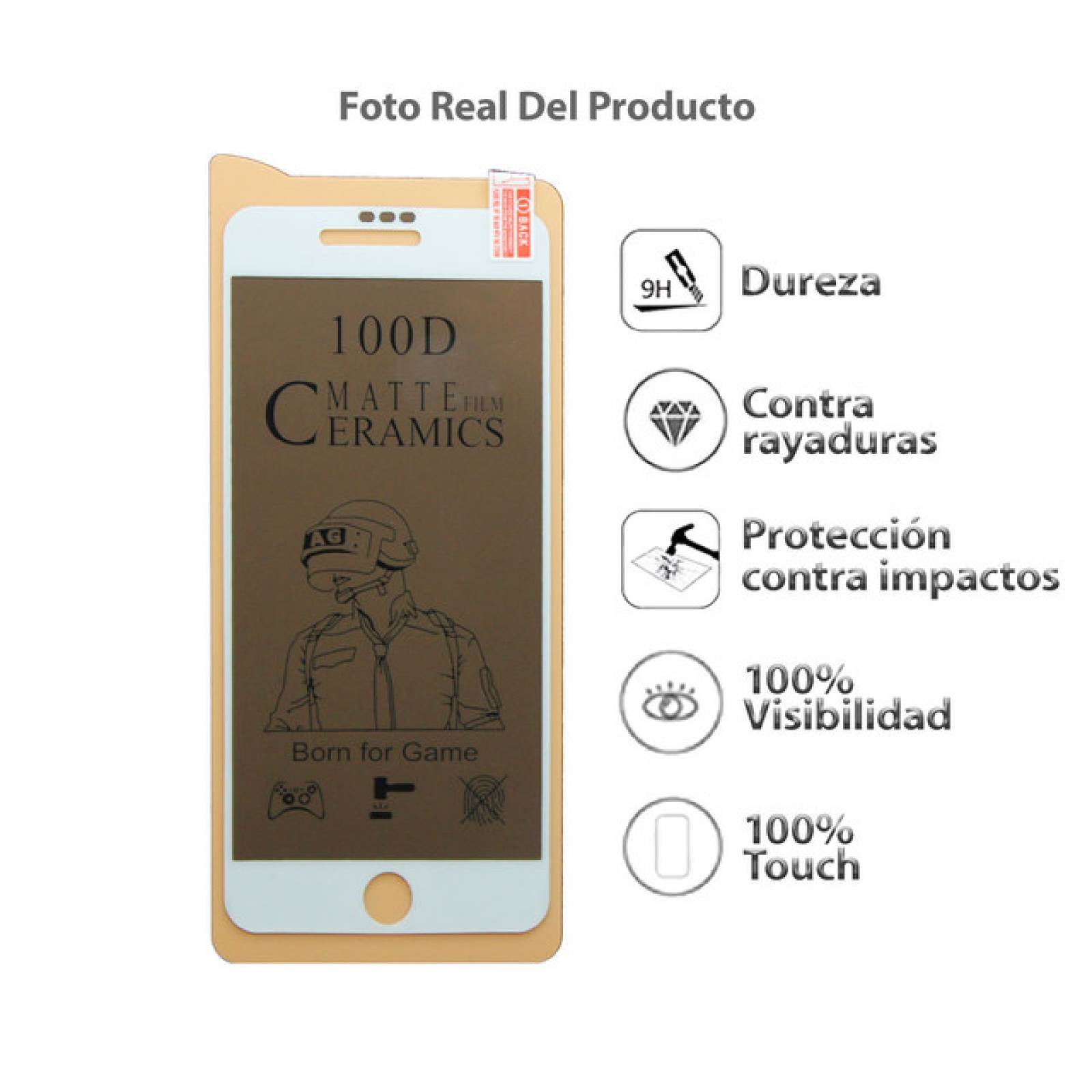 Mica Privacidad Ceramica Mate iPhone 6 / 7 / 8 PLUS BLANCO