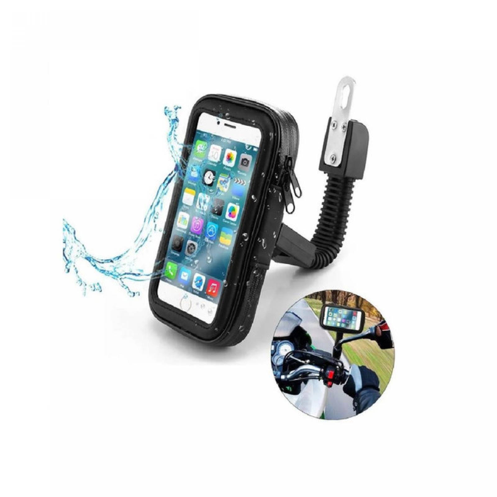 Soporte Para Celular Moto Espejo Impermeable