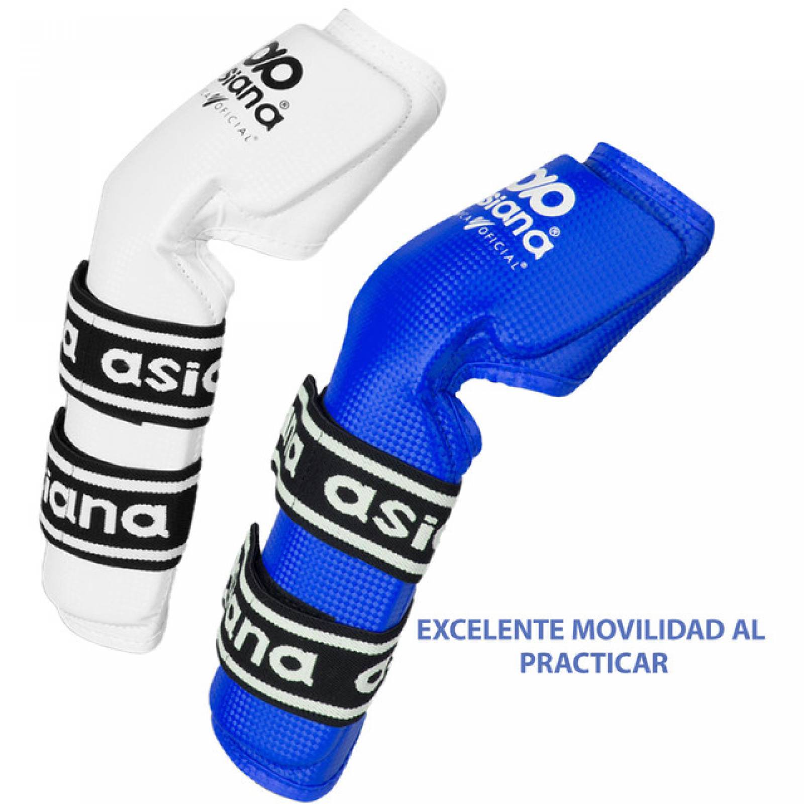 Coderas Entrenamiento Taekwondo Rojo Azul Blanco Negro Asiana