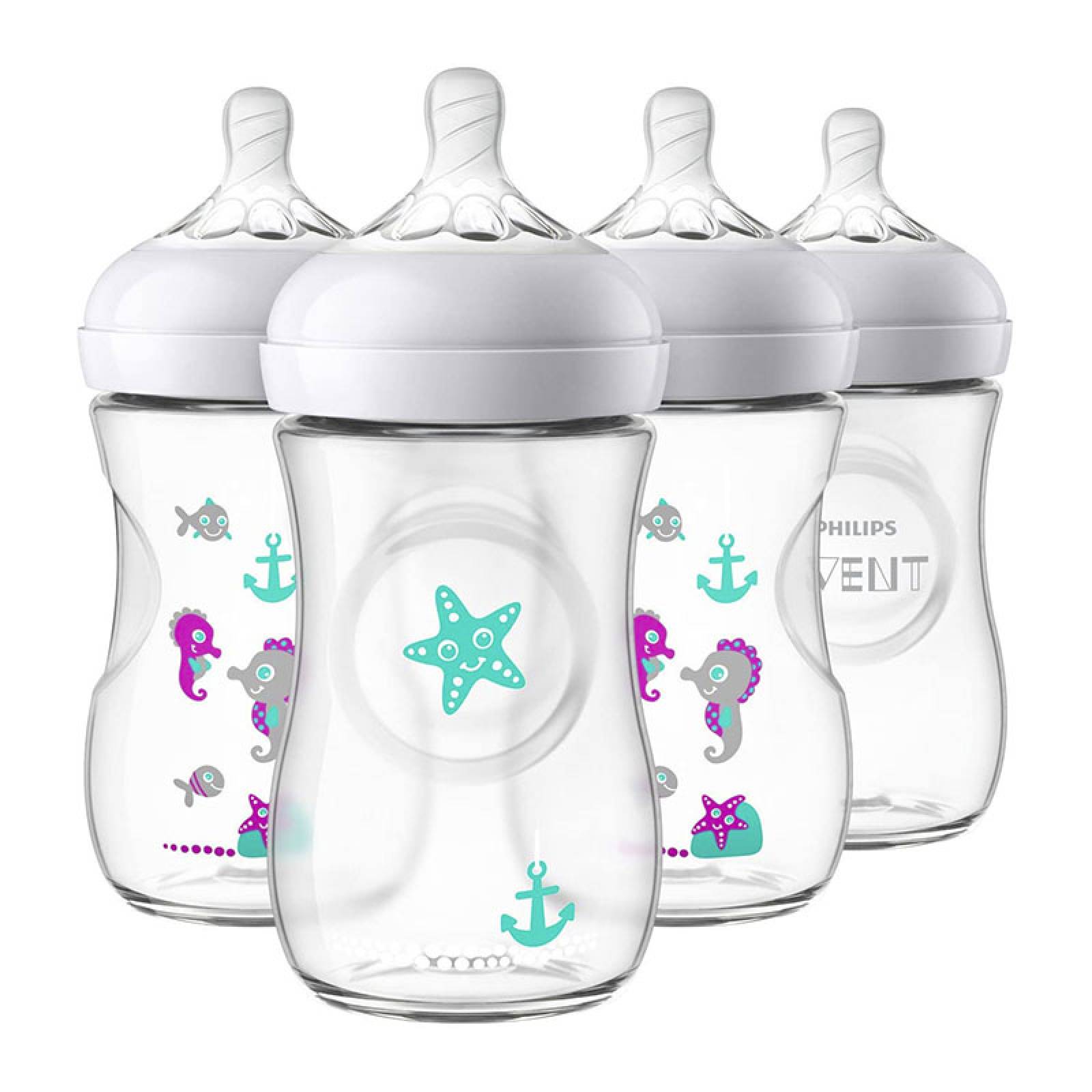 Biberones Avent Natural 9oz 4pz Edición Especial Caballito de Mar