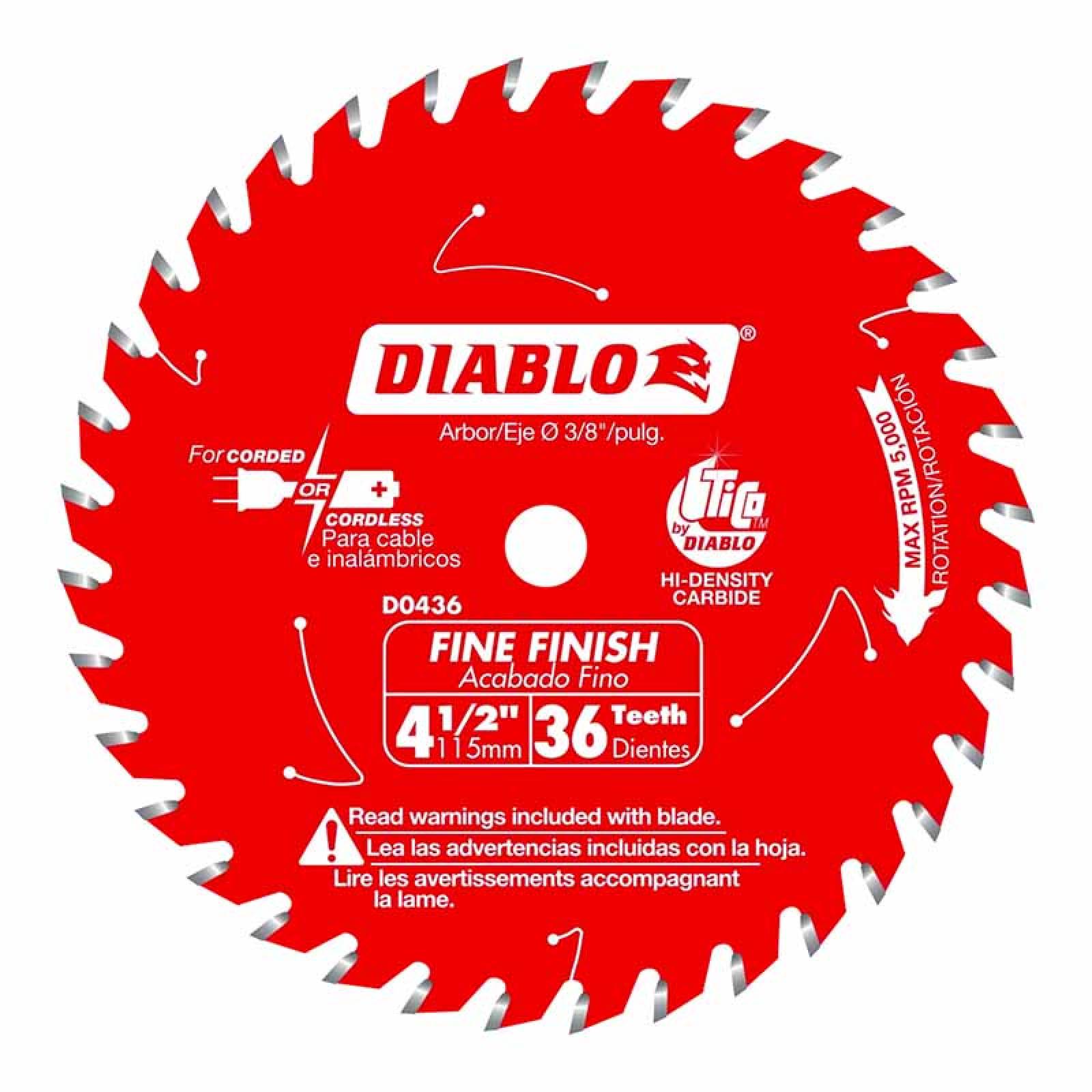 Disco Diablo Para Sierra Circular 4-1/2 36 Dientes