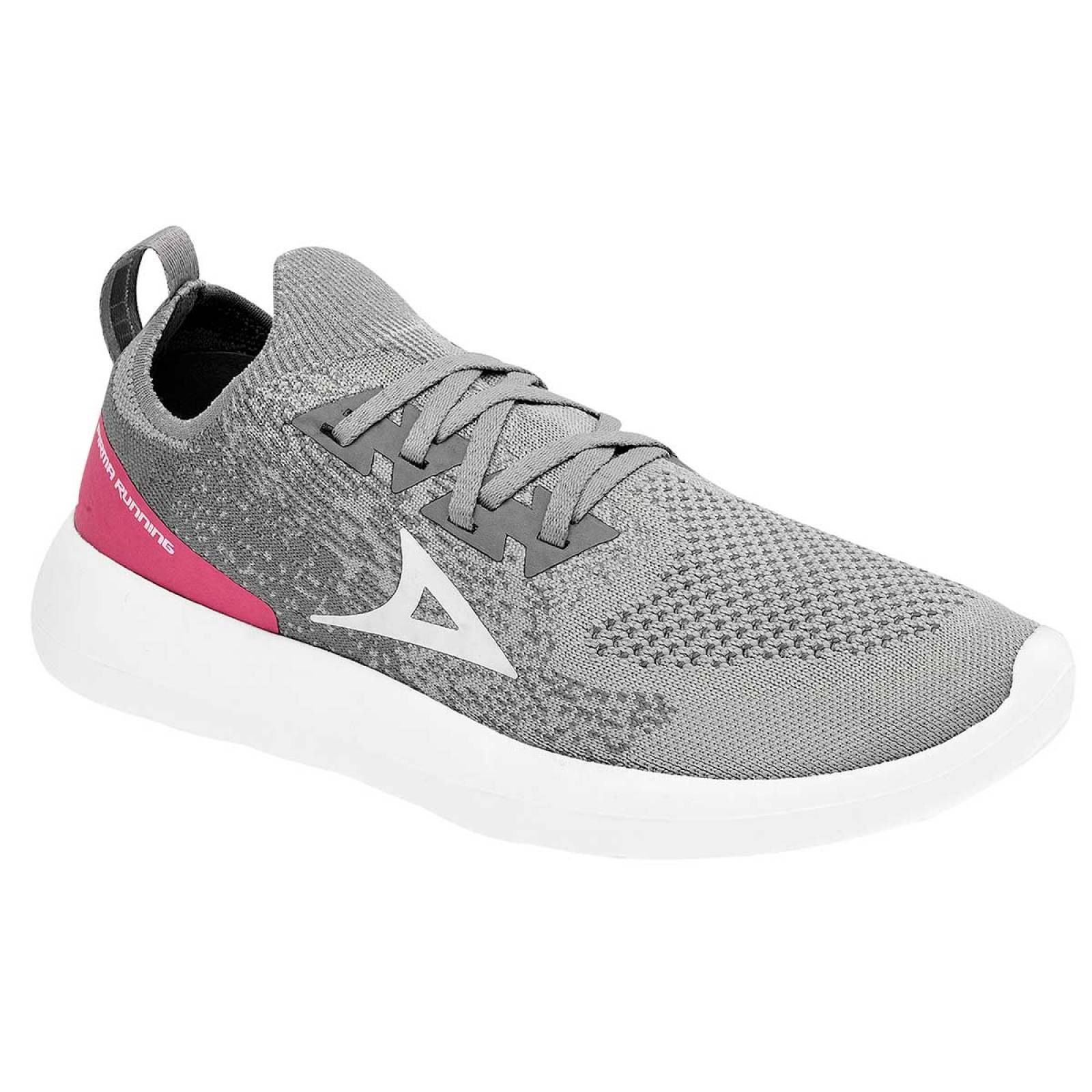 Tenis pirma gris online con rosa