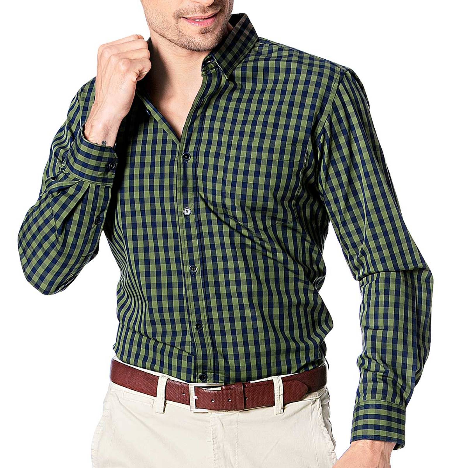 CAMISA Para Hombre JGL 4010V1  Color Verde -1 J4