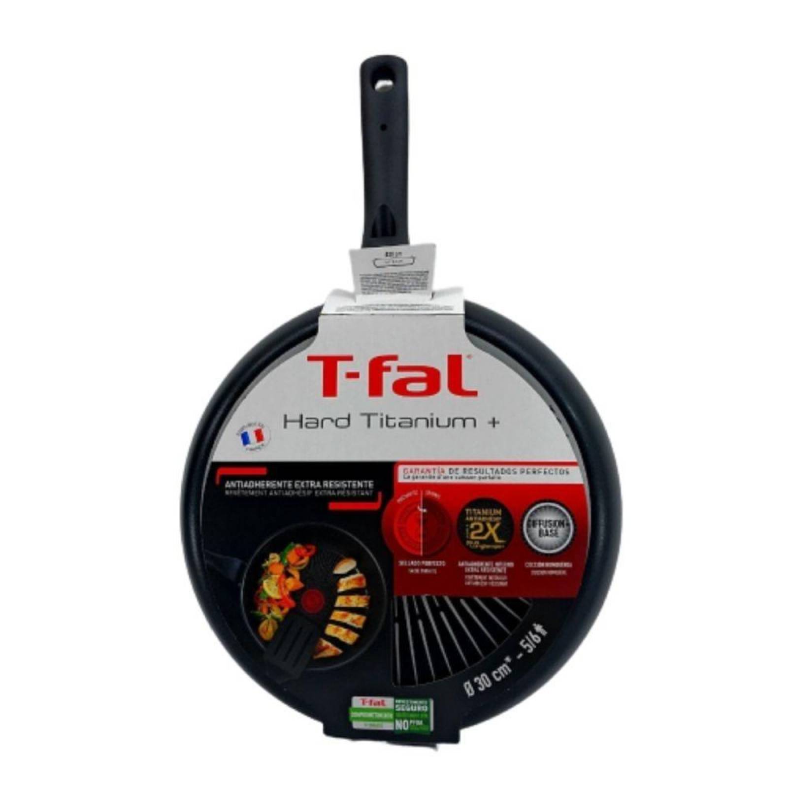 Sartén T-fal de 30 cm Hard Titanium plus 2X Longer C3820782 