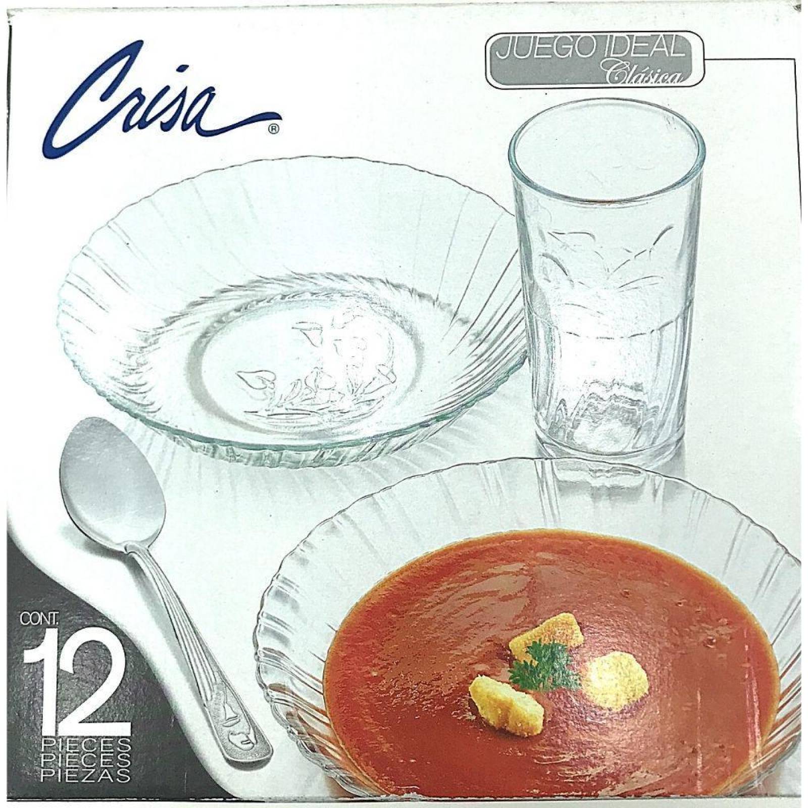 Vajilla clásica Crisa 12 piezas para 4 personas