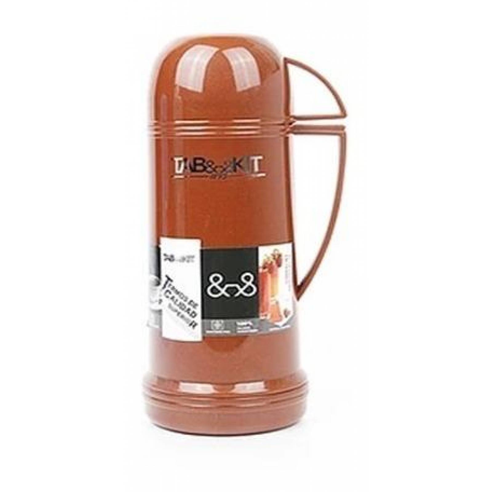 Termo de plástico para agua o café con taza 1 litro. Tab and Kit 