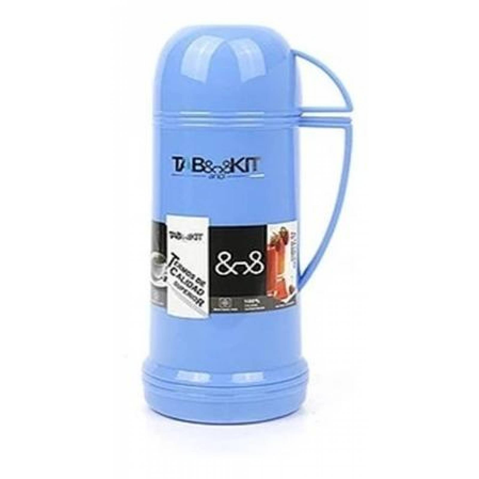 Termo de plástico para agua o café con taza 1 litro. Tab and Kit 