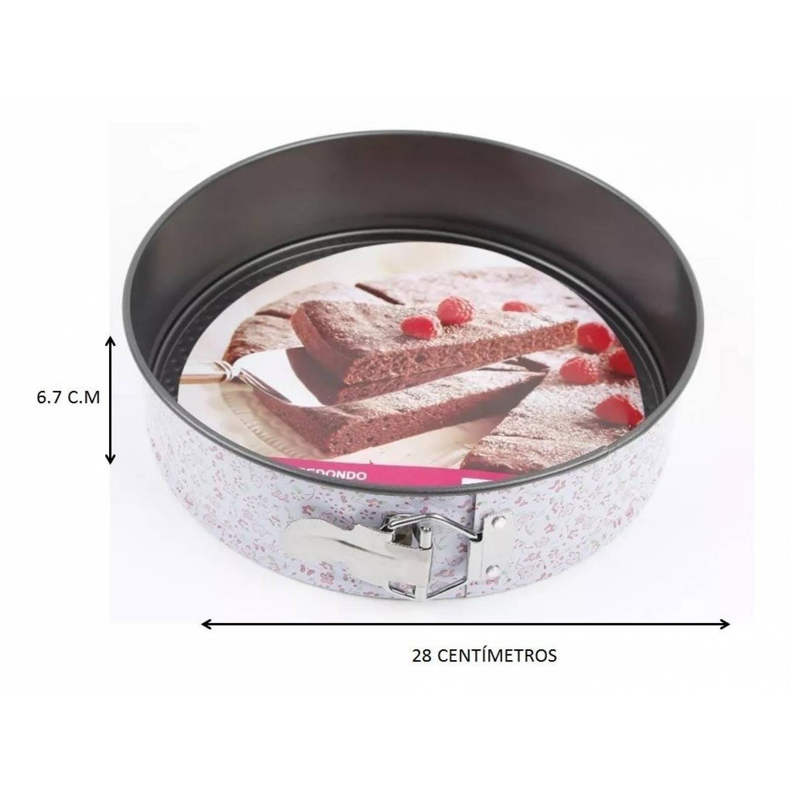 Molde redondo para pastel aluminio con antiadherente 28 cm Tab and Kit 